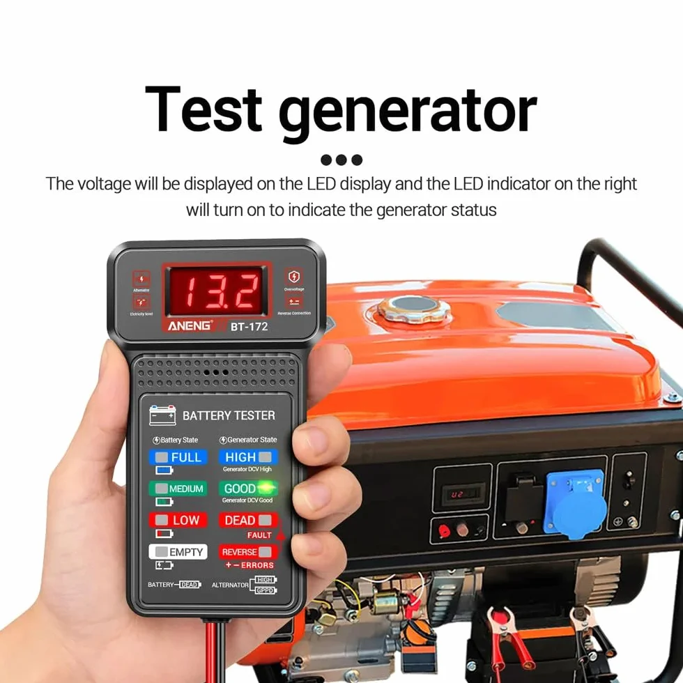 DollaTek Tester Akumulatorów Samochodowych 100-2000CCA - Narz?dzie Do Testowania Awarii 12 V - Tester Obci??enia Akumulatora i Alternatorów