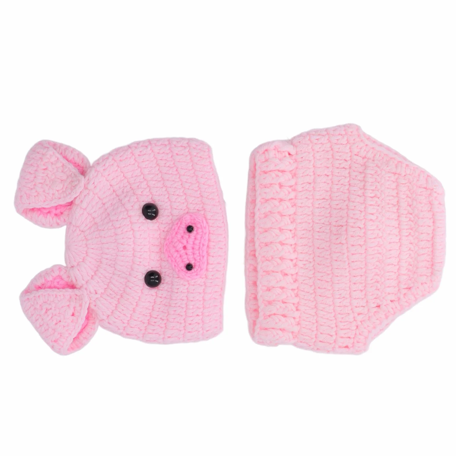 Alomejor Kostiumy dla Dzieci, Rekwizyty Fotograficzne z Wełnianych Wygodne i Zwierzęce Kostiumy na Halloween dla Noworodków Sesje Zdjęciowe (PINK)