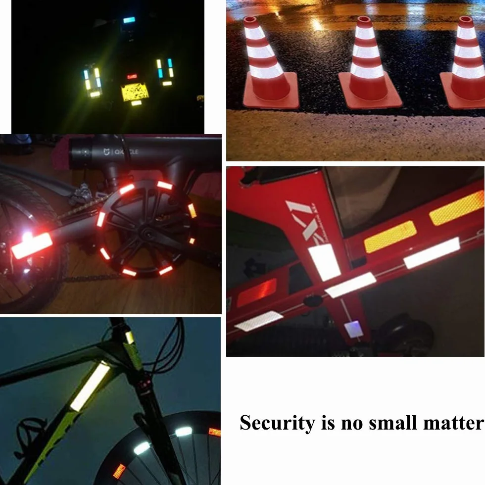 Taśma odblaskowa, YMWALK 2 szt. 5 cm × 3 metry taśma odblaskowa samoprzylepna naklejka wysoka widoczność dla pojazdów samochodów przyczep samochodów motocykli kaski - białe i czerwone