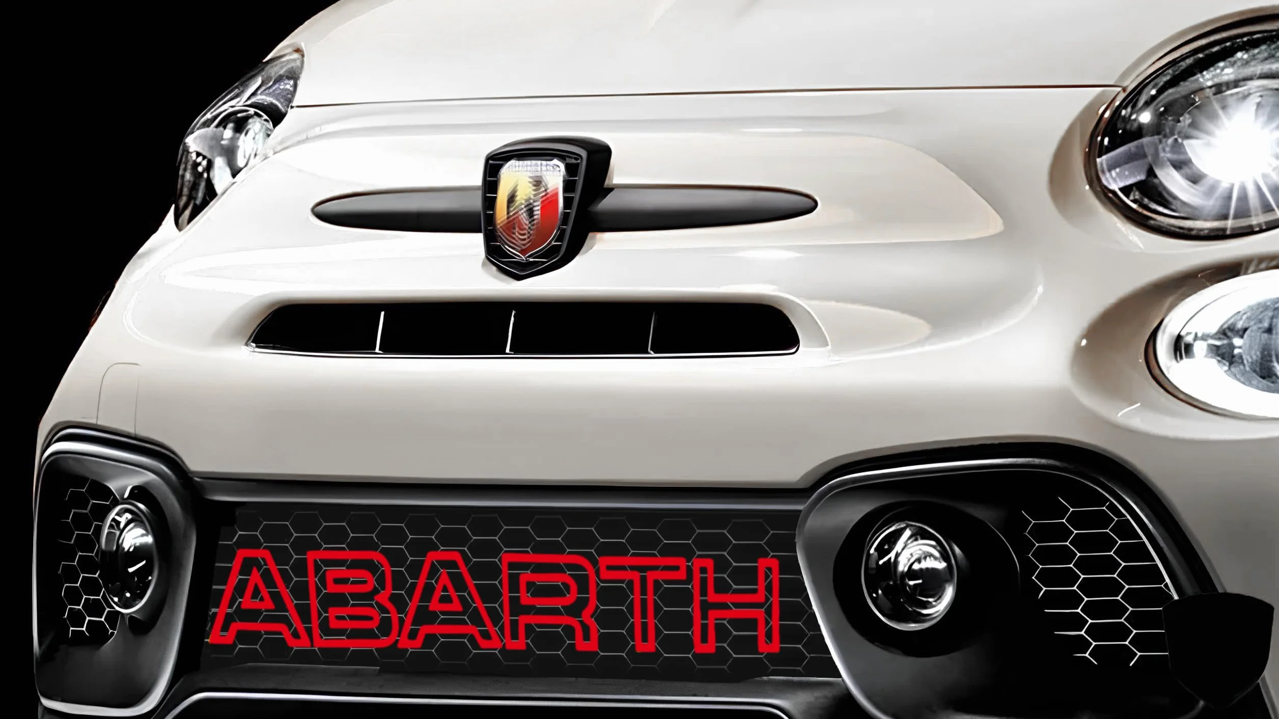 Abarth napis na przednią kratkę FIAT 500 ABARTH oryginalny styl dekoracja logo czerwony