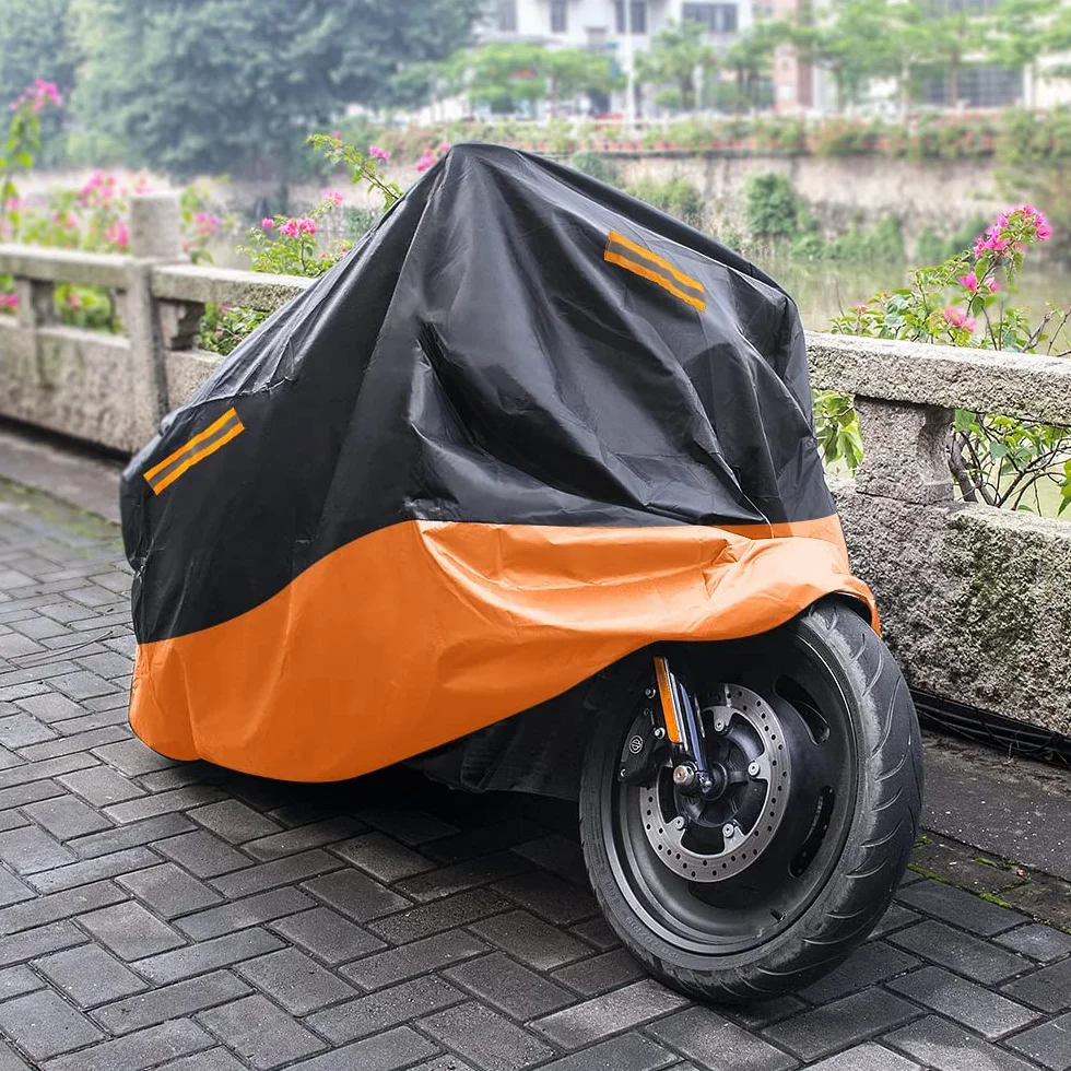 Pokrowiec na Motocykl wodoodporny Oxford 210D 245x105x125cm Pomarańczowy