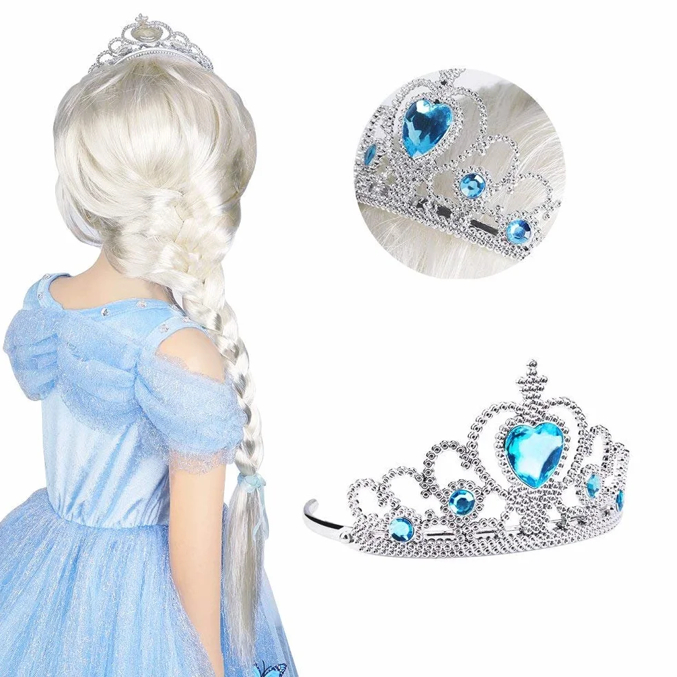 Vicloon Diadem, różdżka i korona księżniczki Elsy, akcesoria do przebrania, zestaw na przyjęcie, do cosplayu