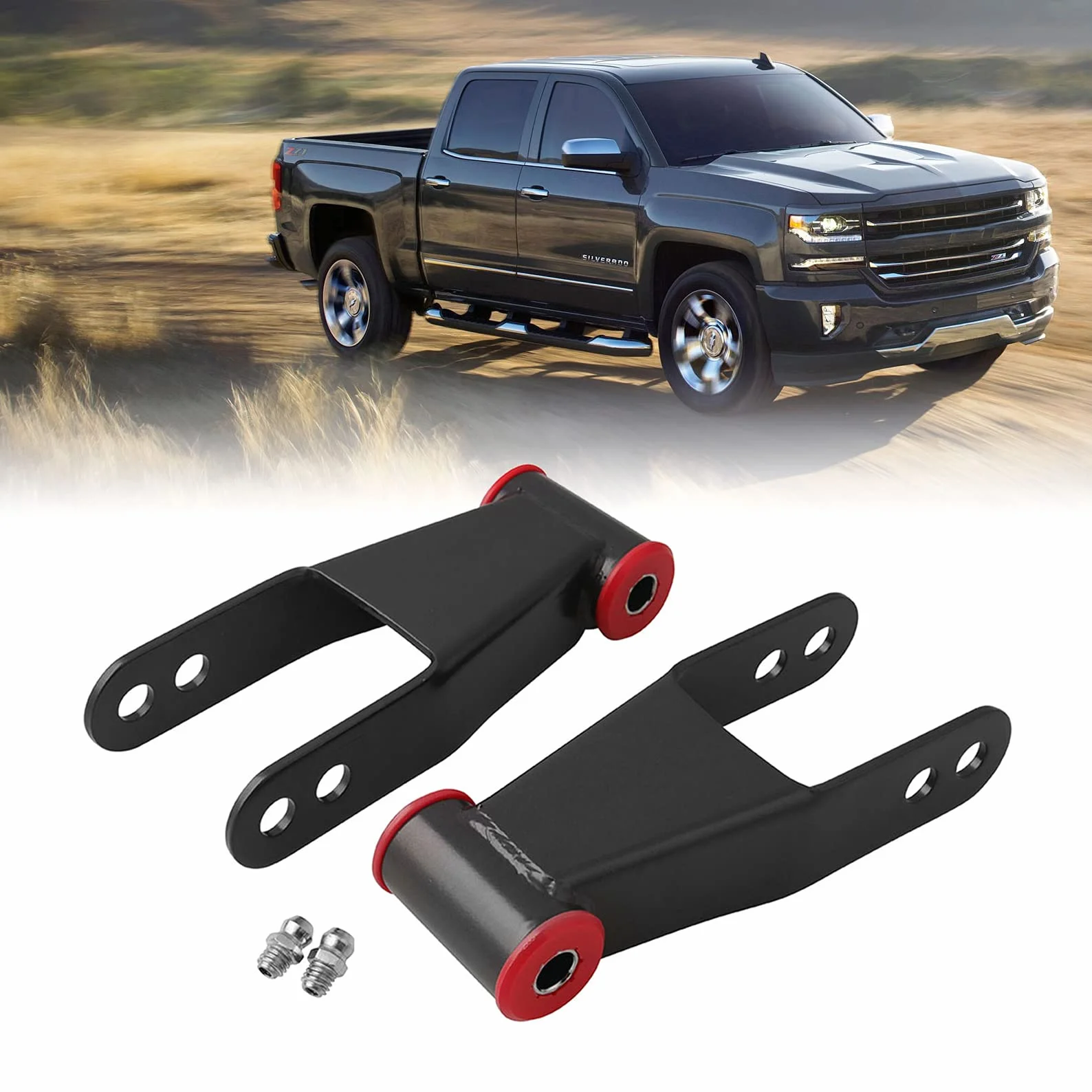 Zestaw zawieszenia tylnego opuszczania 2-calowy szekla do Chevy GMC C1500 C2500 1988-2019 Silverado Sierra 1500