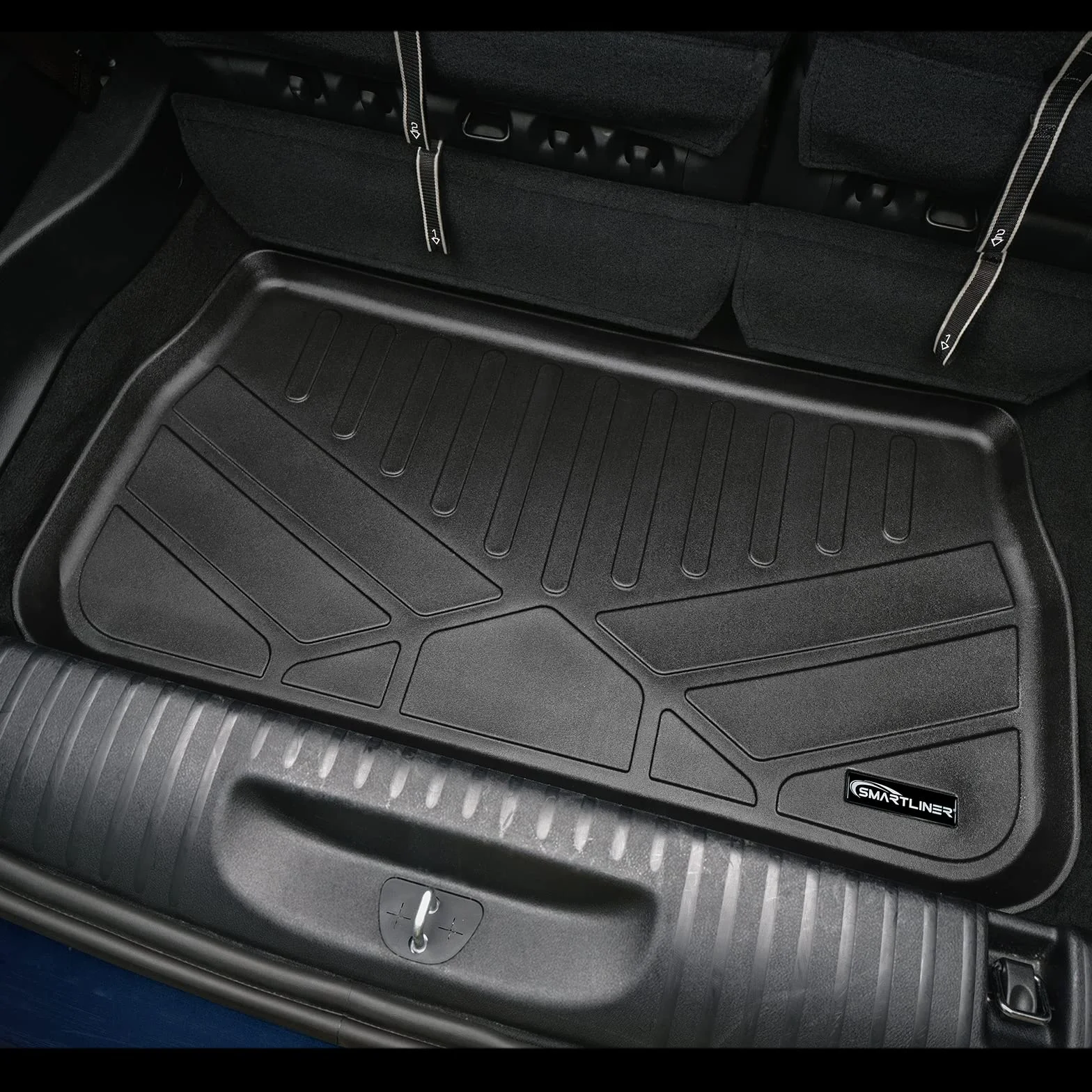 SMARTLINER Dopasowany do wszystkich warunków pogodowych 2-rzędowy i cargo Liner czarny zestaw mat podłogowych kompatybilny z modelami Chrysler Pacifica Hybrid Limited 2021-2023
