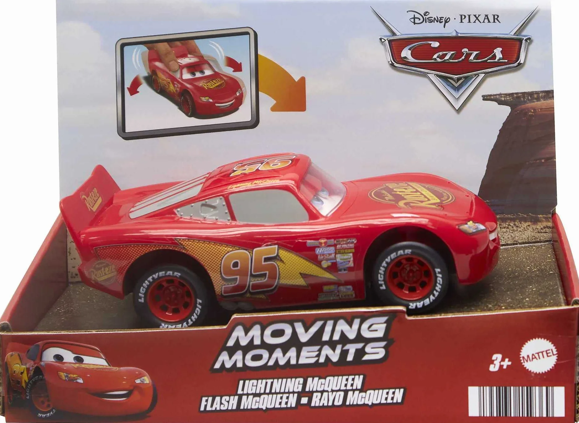Mattel Cars Auta Rozbujany Zygzak McQueen Pojazd Ruchome elementy (oczy i usta) HPH64