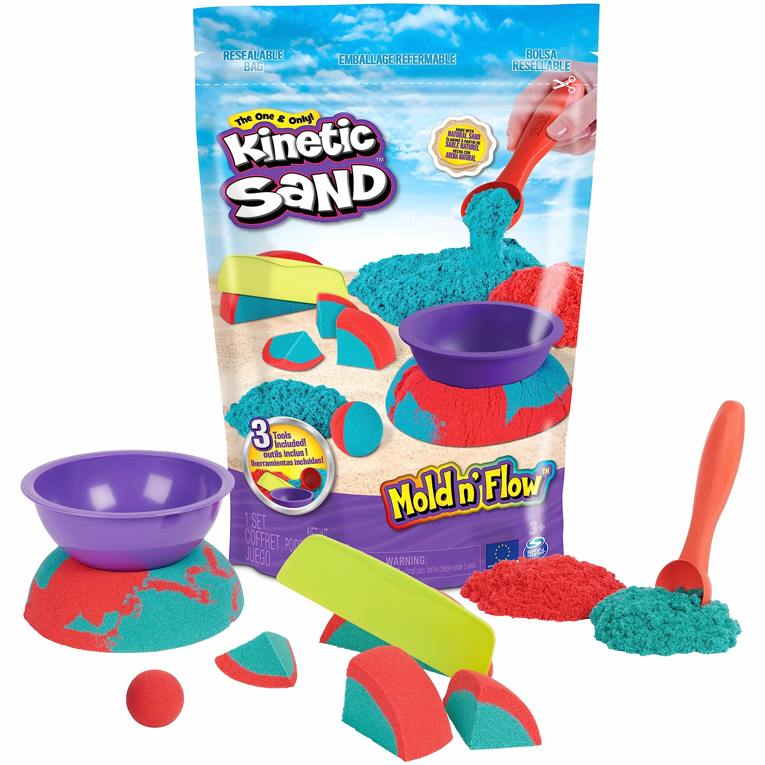 Kinetic Sand - Dwukolorowy piasek kinetyczny z akcesoriami