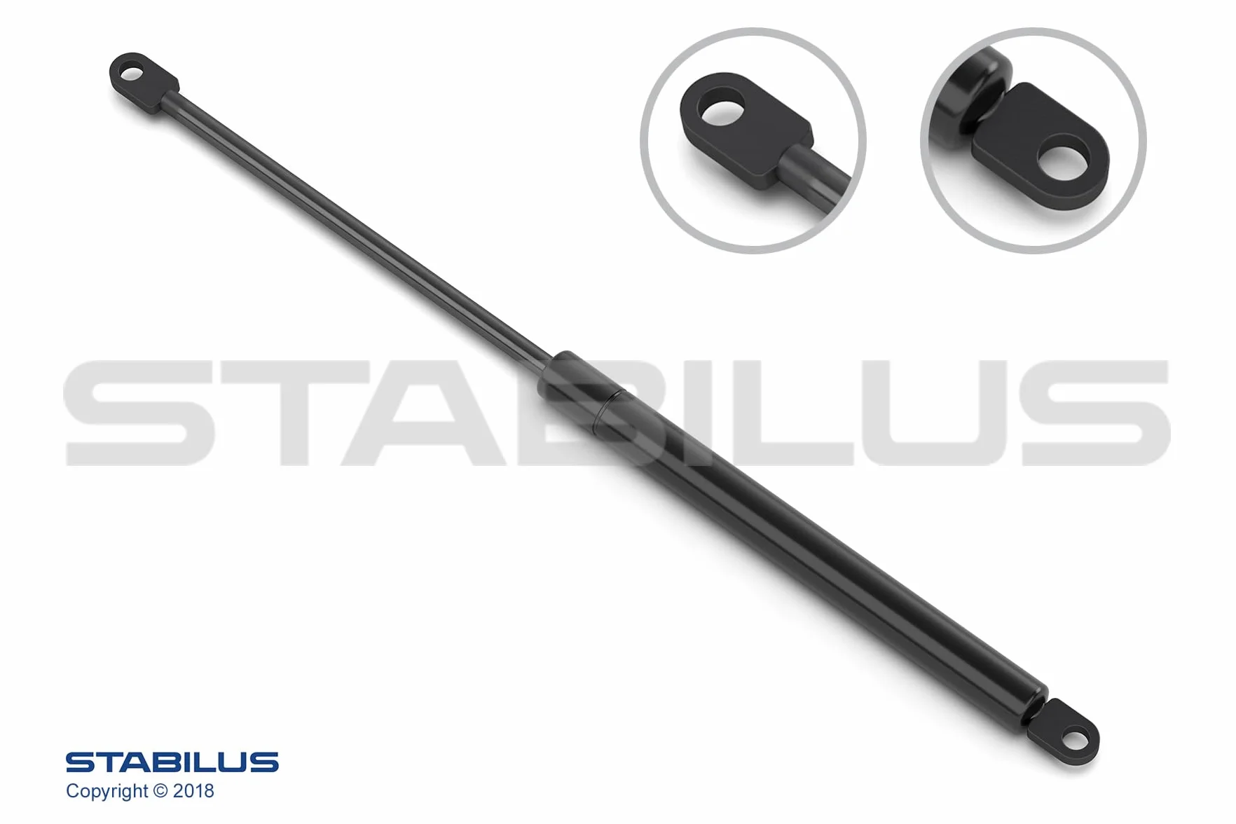Stabilus siłownik gazowy LIFT-O-MAT® amortyzator hydrauliczny z 150 Newton, m.in. dla klap meblowych, przyczep kempingowych i projektów DIY – długość: 226,50 cm, skok: 80,0 cm, wykonanie metalowe