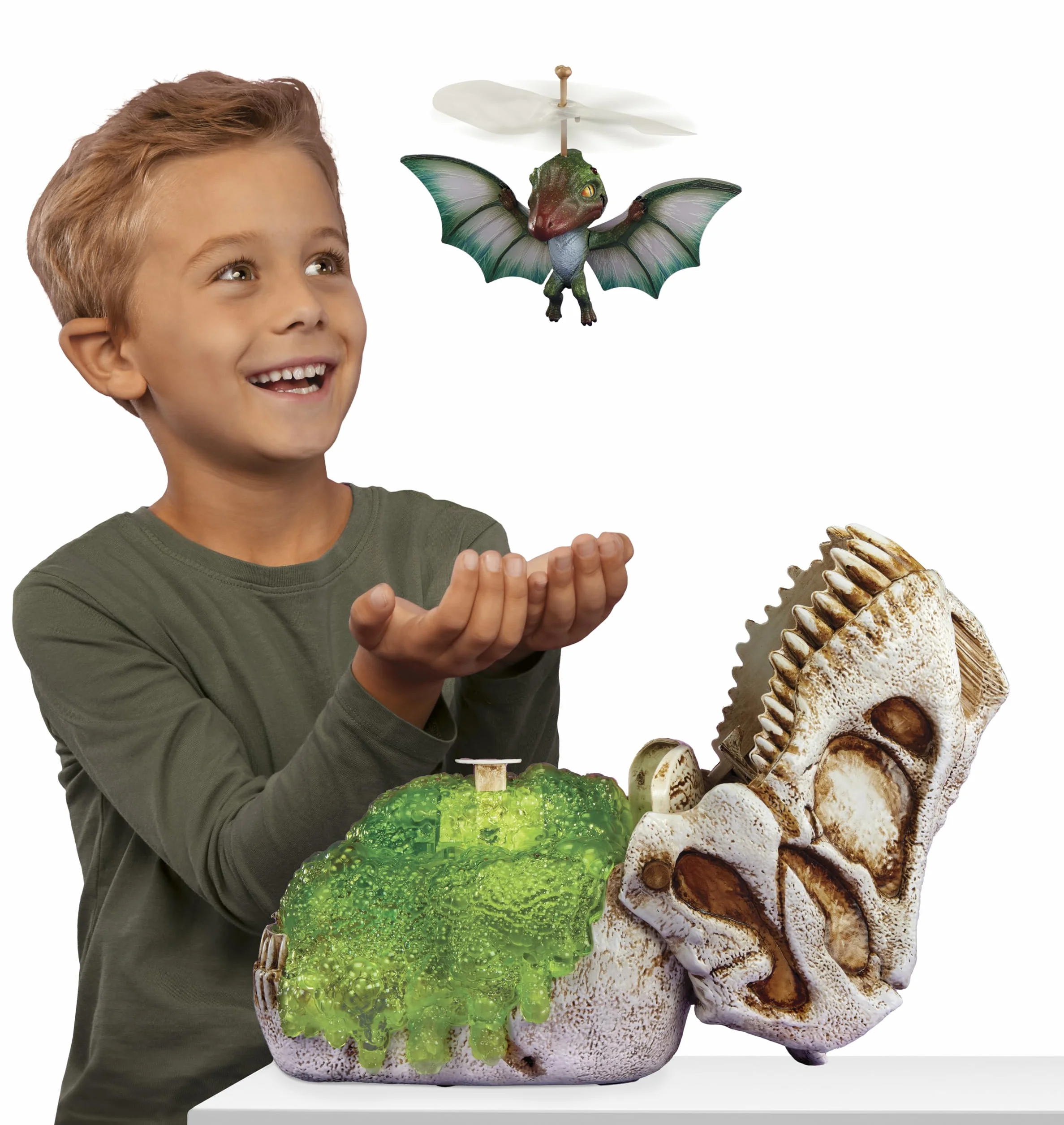 Gross-a-Saurus GrossMos Flying Dino Green - Interaktywne Zabawki z Dinozaurami dla Chłopców i Dziewczynek, dla Kolekcjonerów i Dzieci w Wieku od 6 Lat