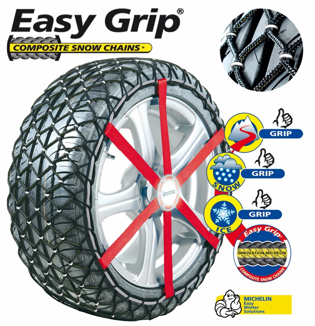 Michelin 7907 Łańcuchy Do Opon, Wielokolorowy, J11
