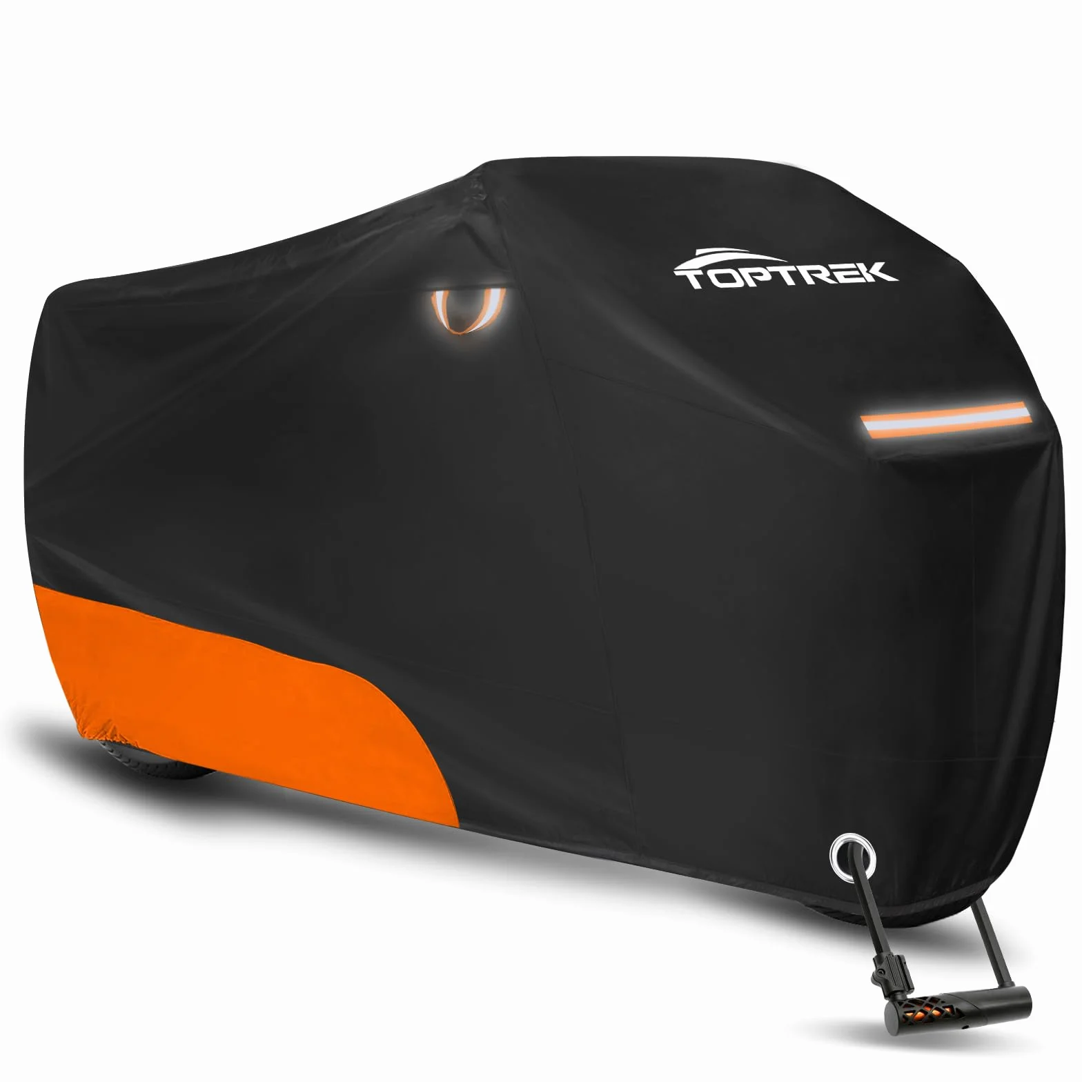 toptrek Plandeka okryciowa na motocykl, outdoorowa, XXL, wodoszczelna, odporna na zimę, z otworem na zamek, do modeli Harley Davidson, Honda, Suzuki, Kawasaki (245 x 105 x 125 cm)