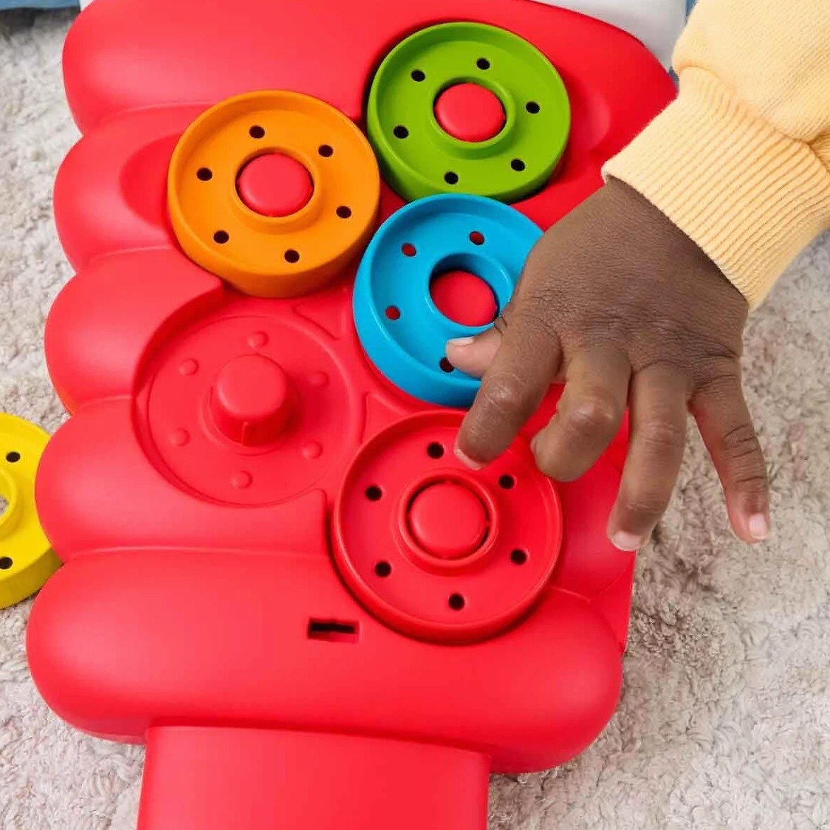 Fisher-Price Piramidka z żetonami do wrzucania, aktywizująca zabawka edukacyjna dla niemowląt 9 mies.+, JLB81