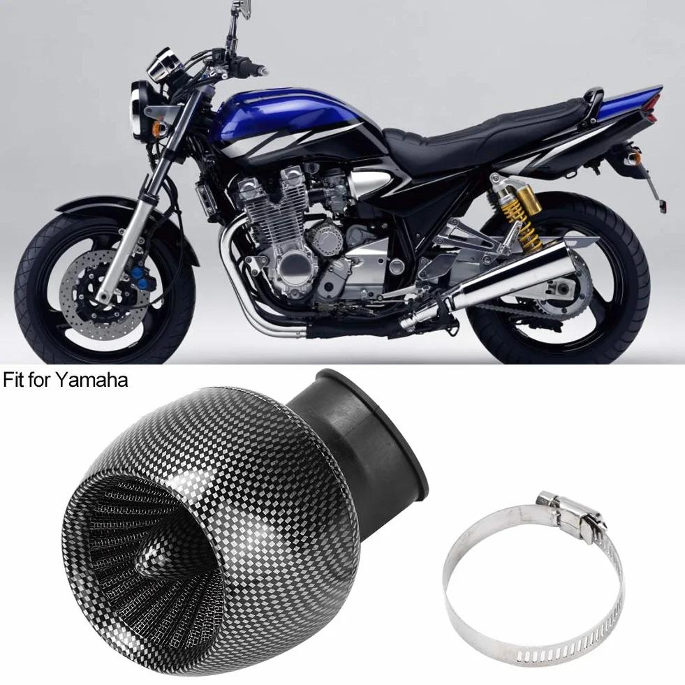 Motocyklowy filtr powietrza uniwersalny filtr powietrza do motocykla filtr wlotowy tekstura włókna węglowego motocykl skuter ATV Do Dirt Bike oczyszczacz powietrza 28 mm 35 mm 45 mm 48 mm
