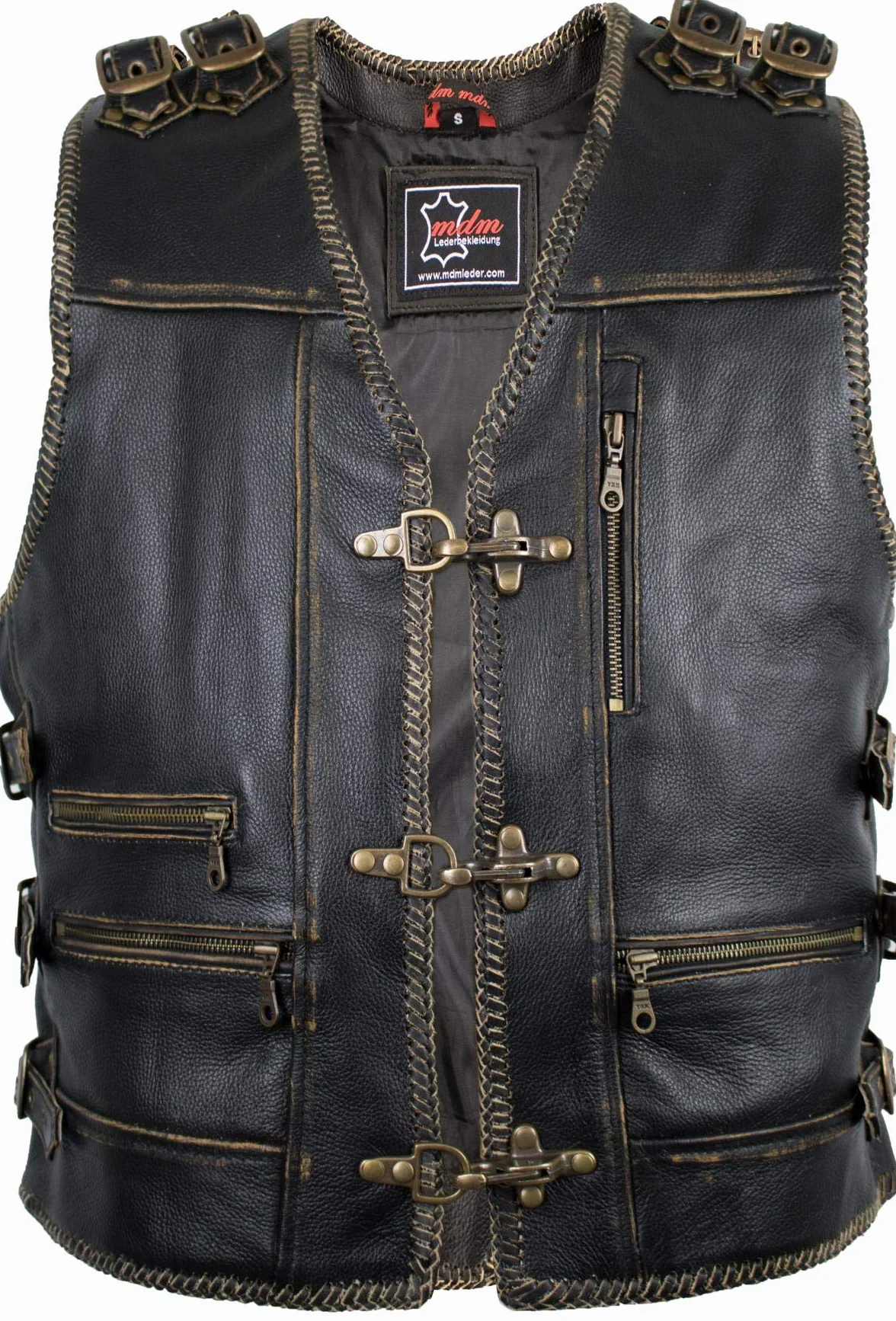 MDM Skórzana kurtka motocyklowa retro XL