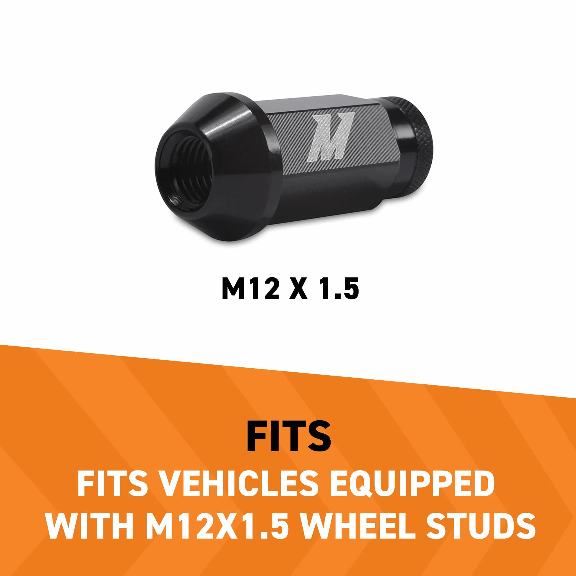 Mishimoto Aluminiowe nakrętki blokujące M12x1,5, zestaw 20 szt., czarne
