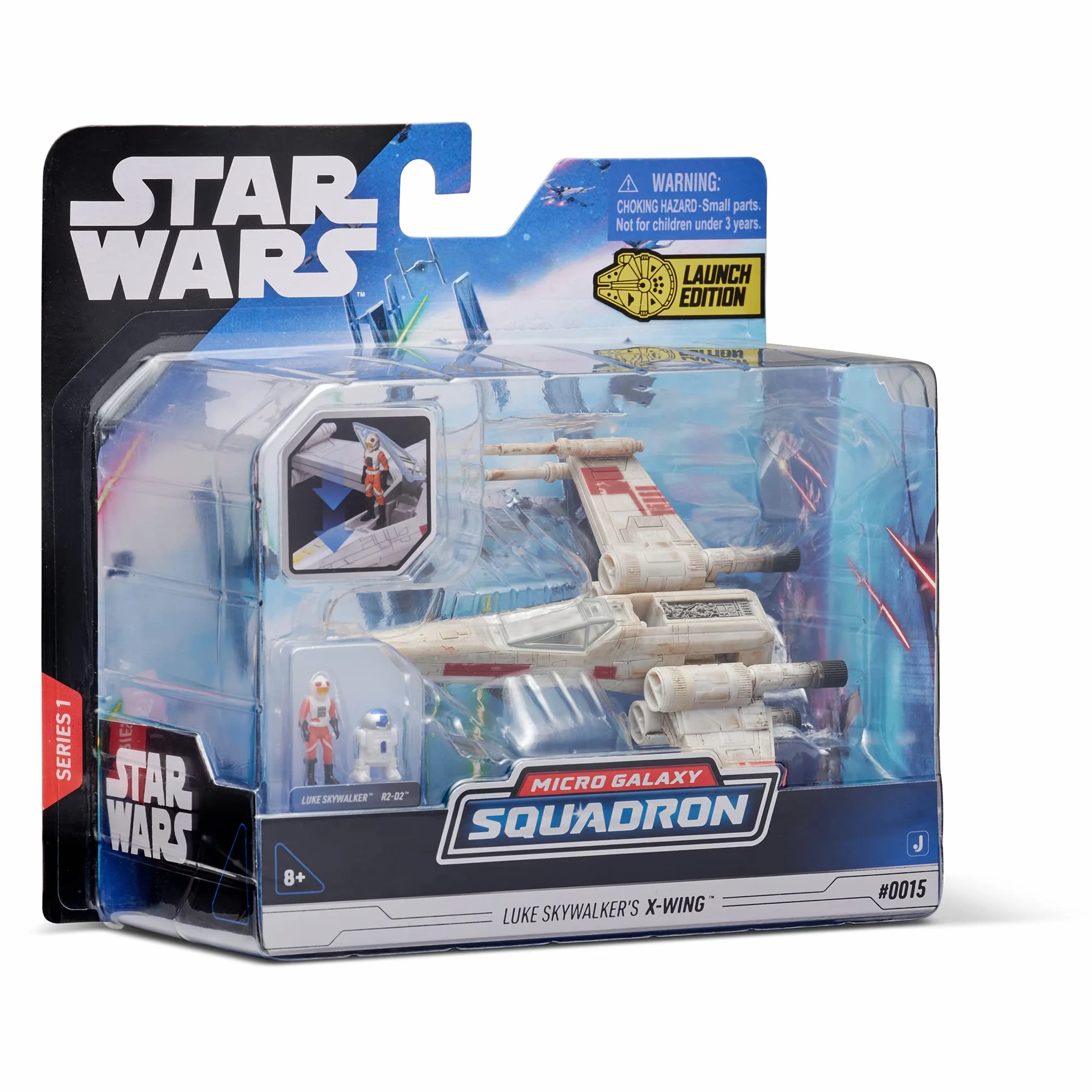 Star Wars SWJ0015 - X-Wing, Luke Skywalker & R2-D2, oficjalny pojazd 12,5 cm z figurkami