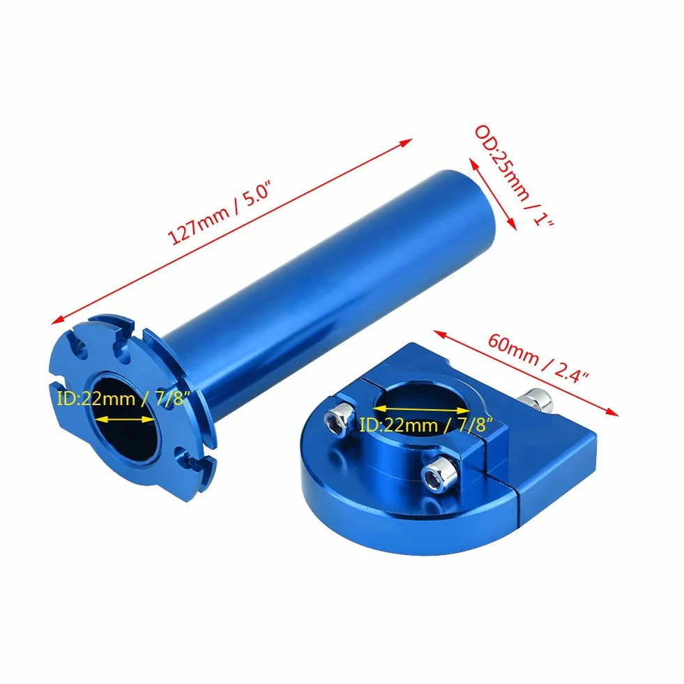 Uchwyty przepustnicy 7/8" 22 mm do motocykla skutera rower niebieski