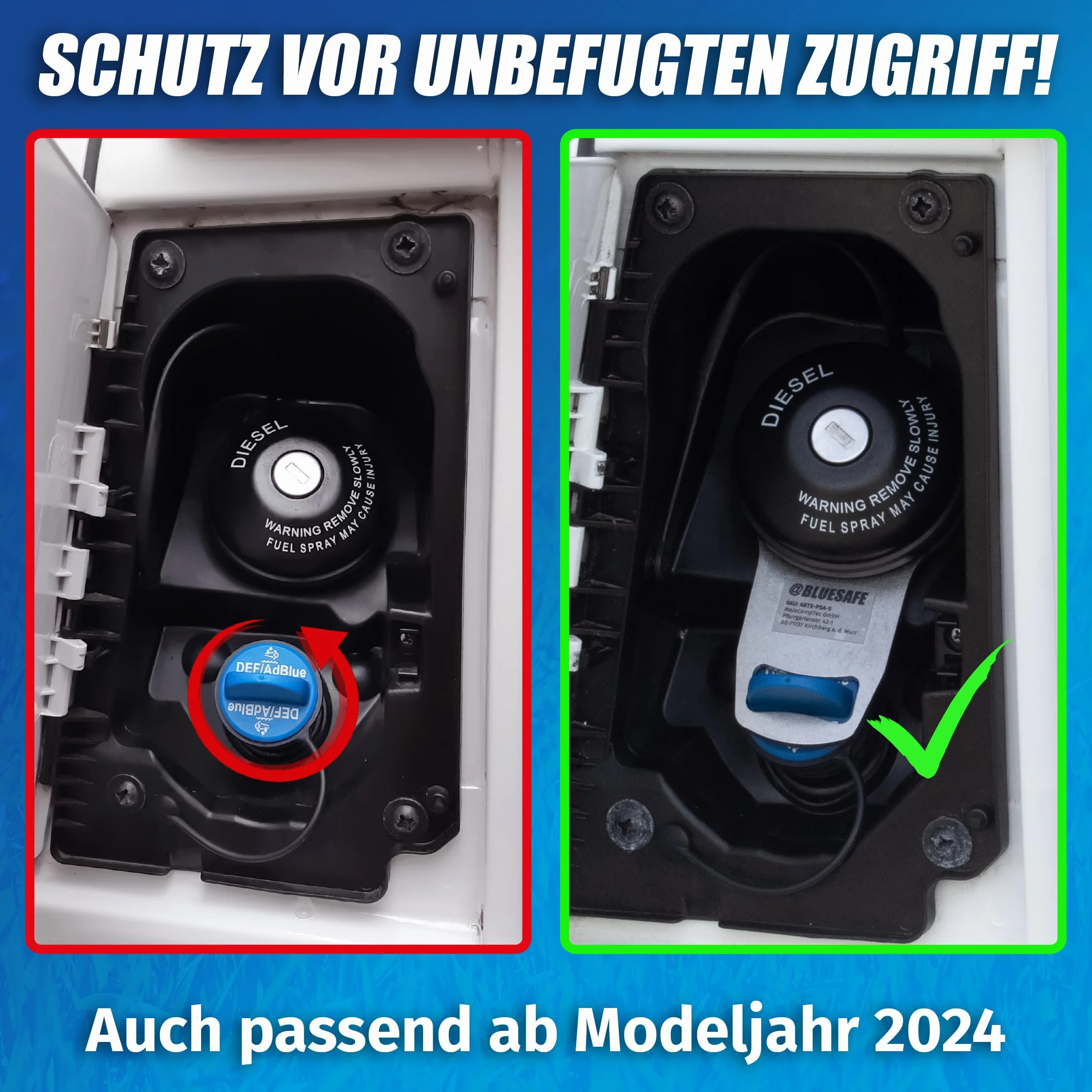 AdBlue Zabezpieczenie korka wlewu paliwa Boxer AdBlueSafe czarne
