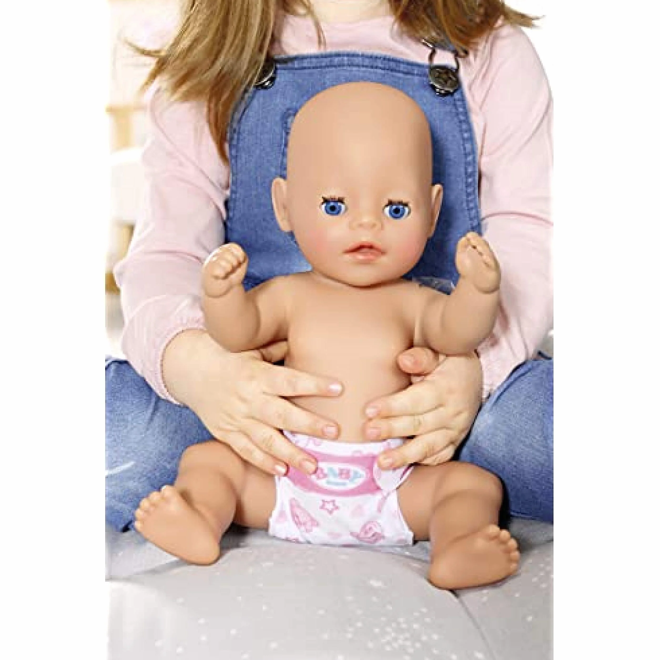 BABY born 828908 małe pieluchy 2-pak 36 cm dla małych dzieci w wieku 2 lat - łatwe dla małych rąk - promuje empatię i umiejętności społeczne - urocze nadruki, wielokolorowe