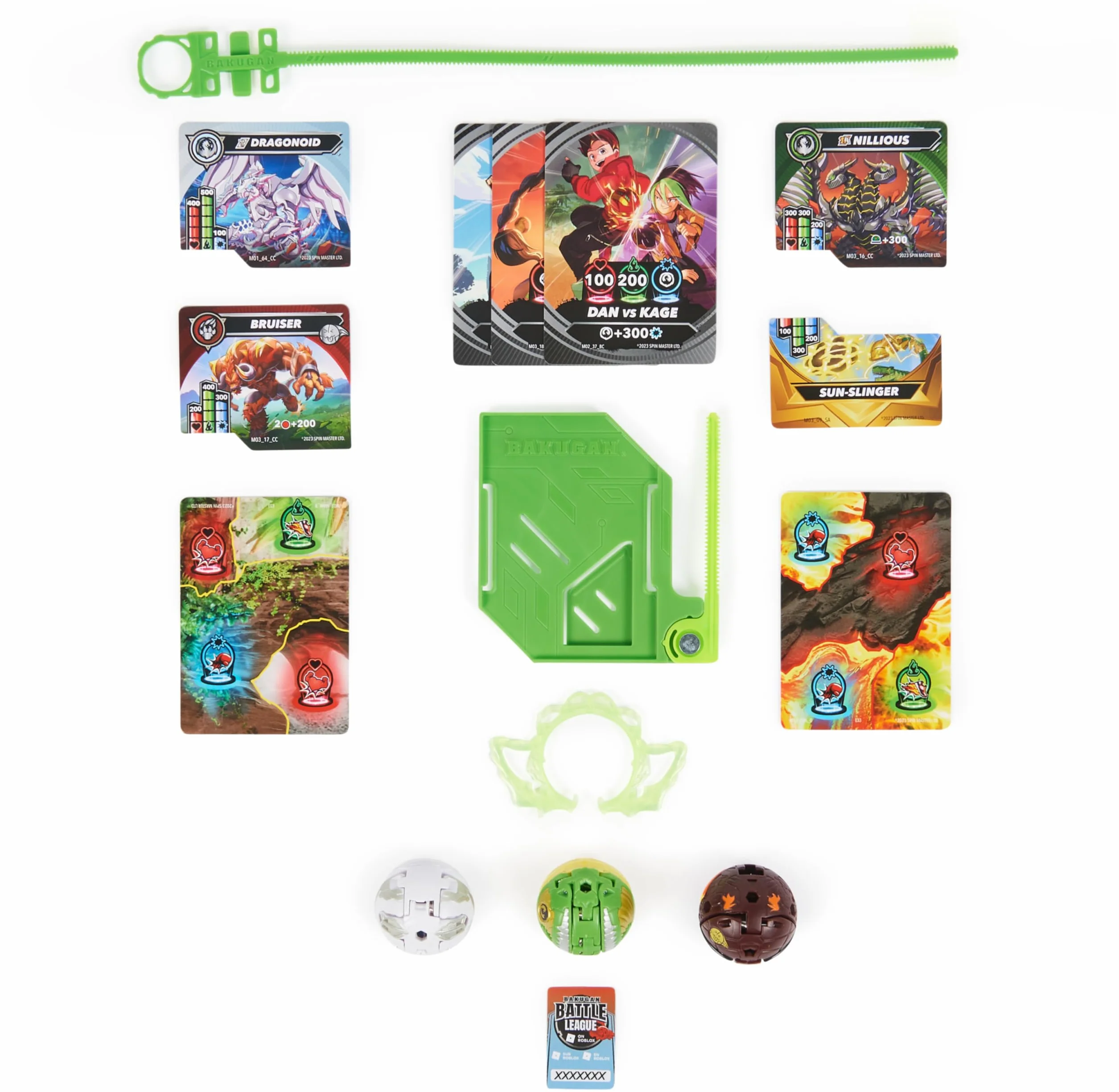 BAKUGAN Starter 3-pak, Special Attack Nillious, Titanium Dragonoid, Bruiser, indywidualizowana figurka akcji, karty kolekcjonerskie, zabawka dla dzieci dla chłopców i dziewczynek