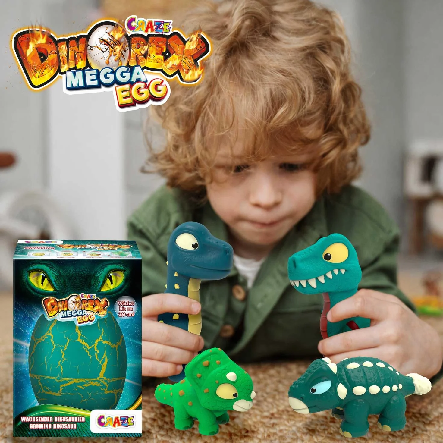 Craze Magic Growing Egg Dinoei Dino jaja wylęgające się w wodzie - jajko z dinozaurami do wkładania do wody, XXL, 41895