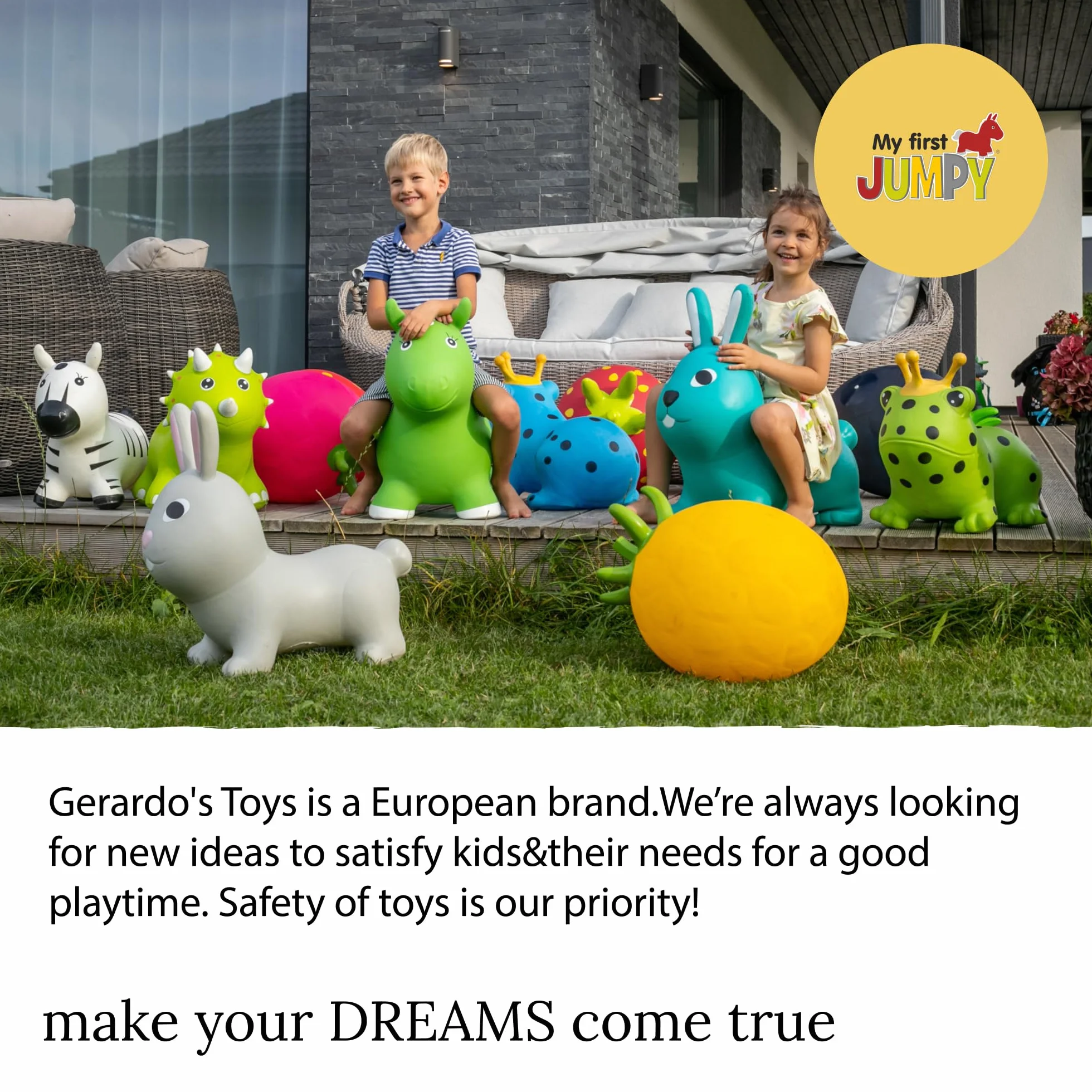 Gerardo's Toys Mój pierwszy samochód do skakania, Space Hopper dla dzieci od 1 roku życia i od 2 lat, skaczący samochód do jazdy konnej, zebra z pompką powietrzną – nadmuchiwany skok dla małych dzieci