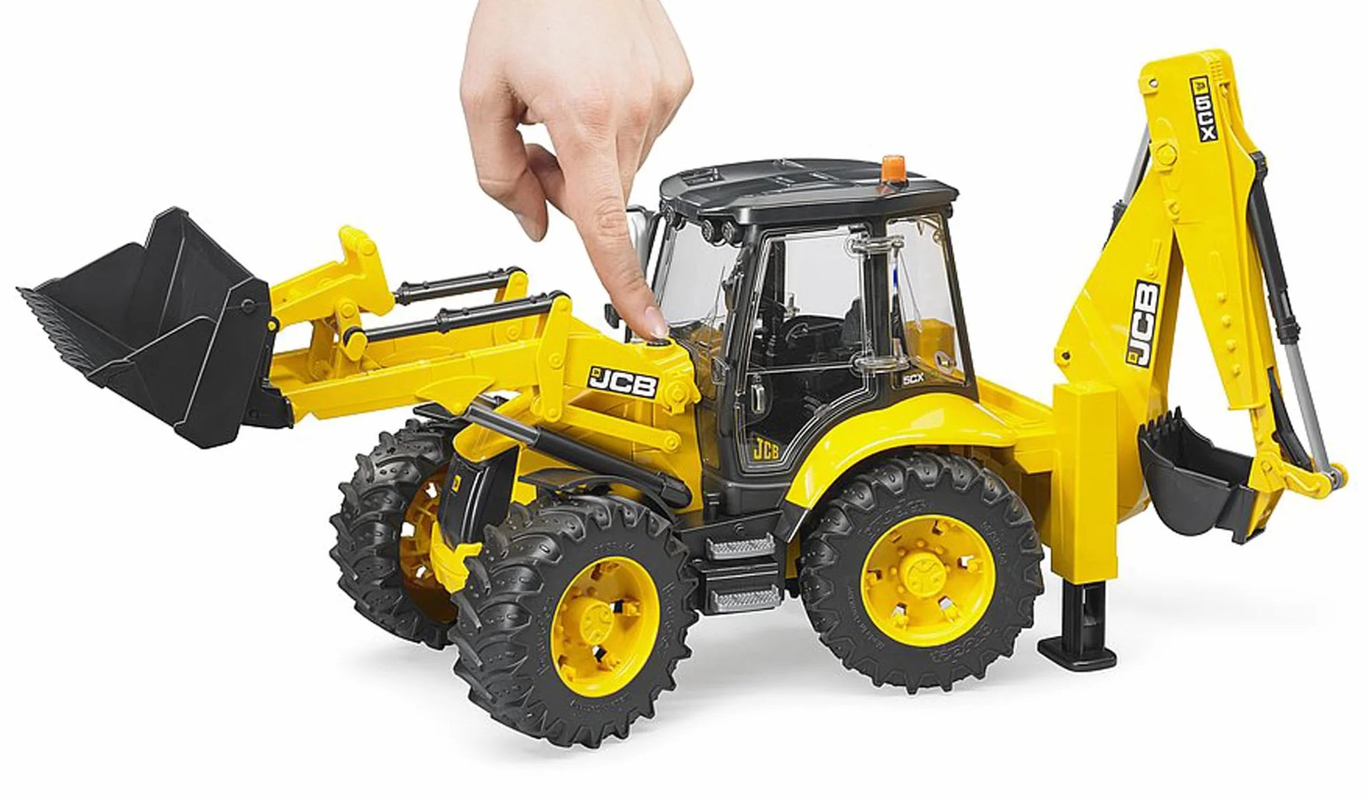 bruder 02454 - Koparka JCB 5CX eco - 1:16 Pojazd budowlany, Plac budowy, Łyżka, Koparka, Robotnik, bworld, Maszyna budowlana, Zabawka