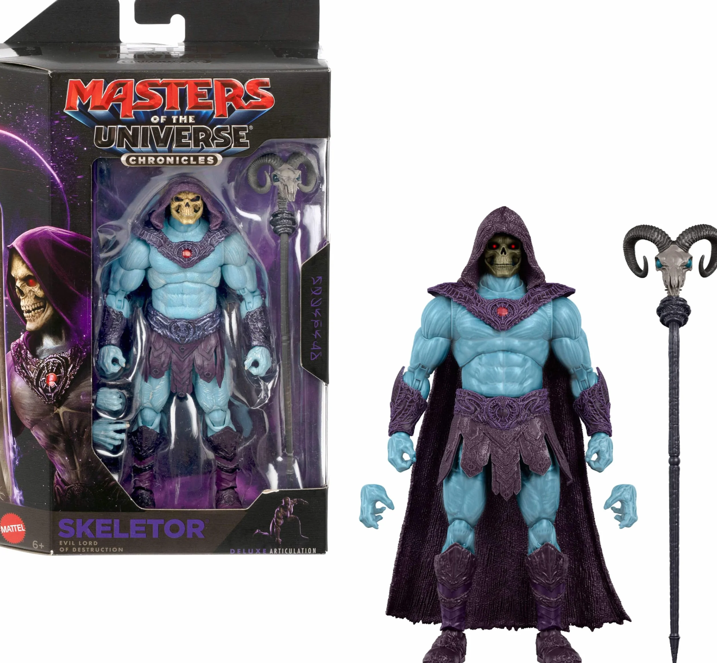 Masters of the Universe Chronicles Władcy Wszechświata Film 2026 Szkieletor Figurka w skali 1:12, złoczyńca z filmu z 2026 roku, jak Jared Leto, akcesorium kostur, zabawka dla dzieci 6+, JKJ23