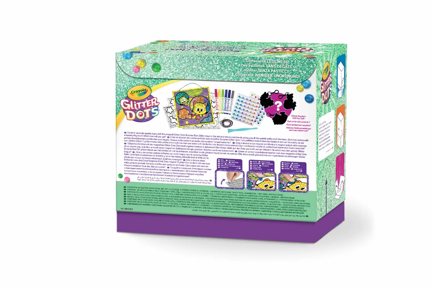 Crayola Glitter Dots Pudełko niespodzianek do tworzenia i dekorowania z brokatem do modelowania, kreatywności i pomysłu na prezent, 04-1088, wielokolorowe