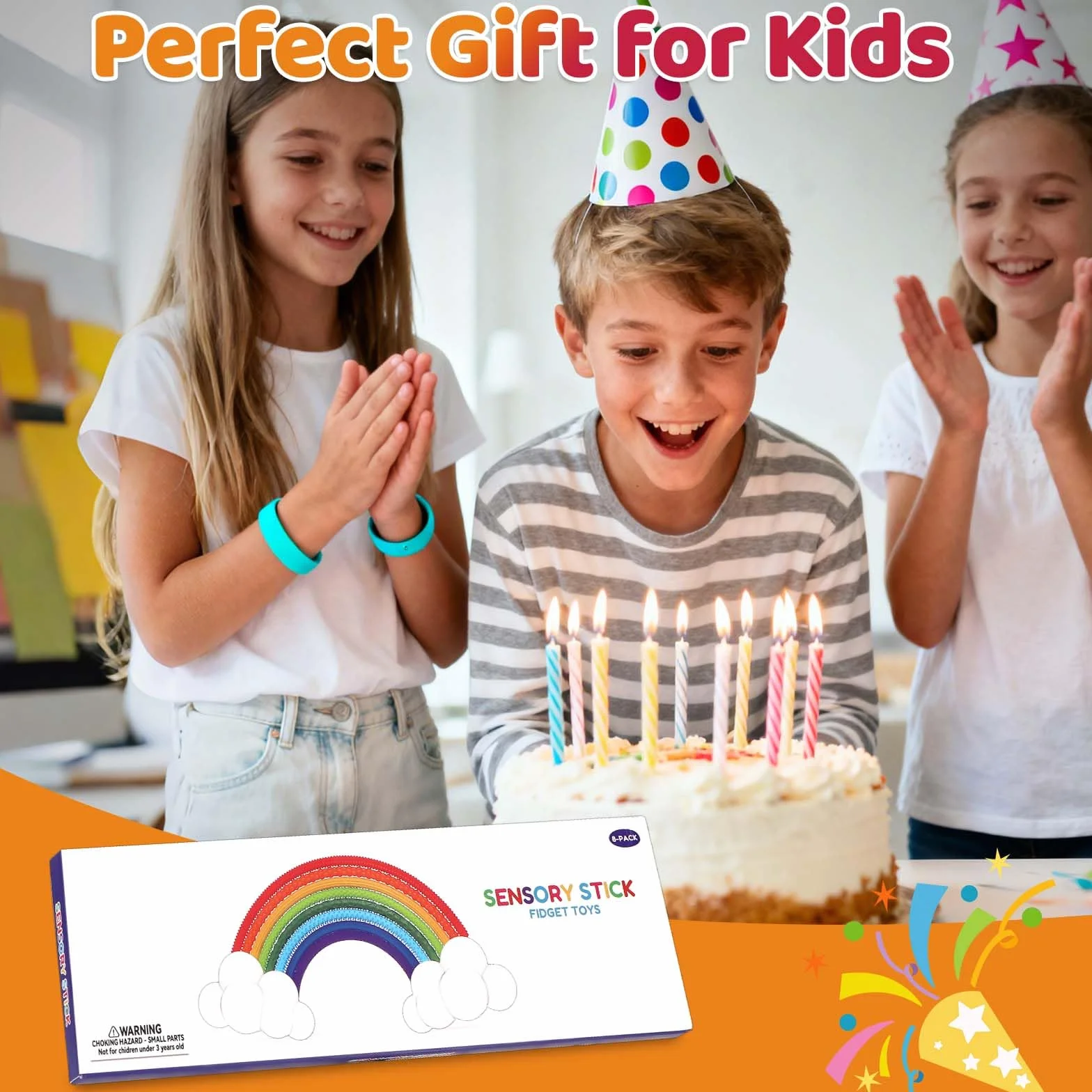 Zestaw 8 sztuk sensorycznych patyczków fidget z silikonu, ADHD, zabawki łagodzące autyzm, silikonowe pręty sensoryczne, antystresowe