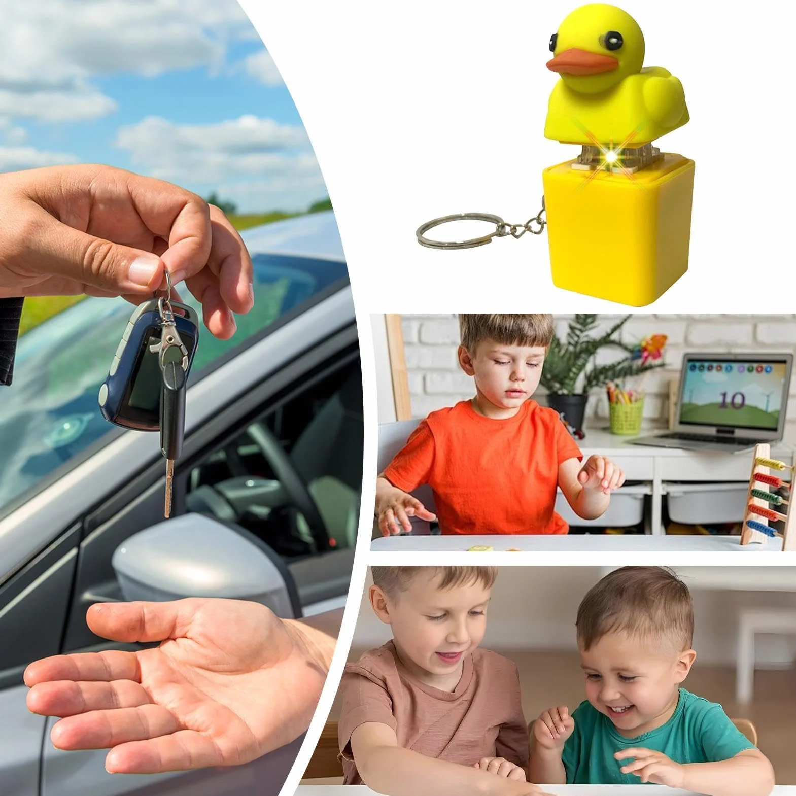 Quacking Fidget Toy - nowość Duck Quacky Keyboard, Quacking Duck Keychain, zabawka antystresowa, przycisk do redukcji stresu, przycisk do redukcji stresu, dla kobiet i mężczyzn
