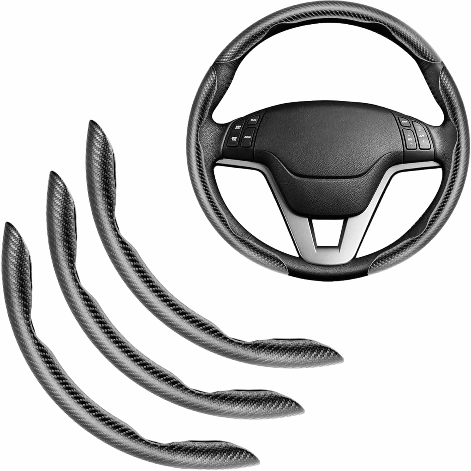 Flintronic Pokrowiec na kierownicę z włókna węglowego 3 szt. szary