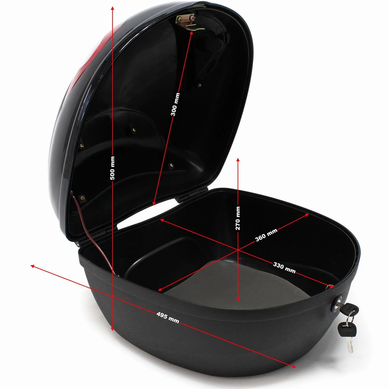 Top Case 22 l, czarna walizka na skuter, motocykl lub quad, walizka motocyklowa na kask