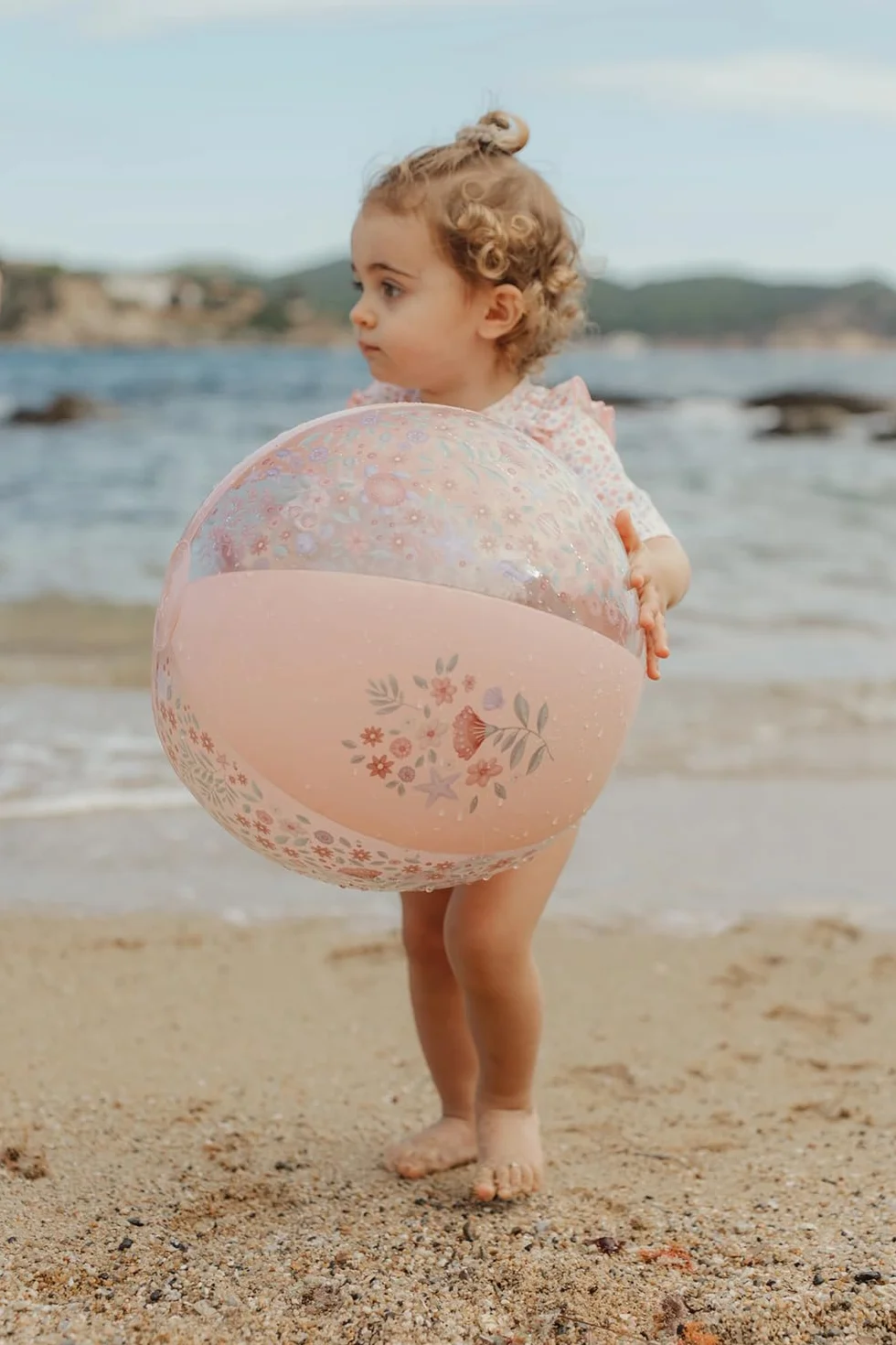 Little Dutch Piłka plażowa dla dzieci – zabawka plażowa, nadmuchiwana dla dziewczynek od 2 lat, różowa