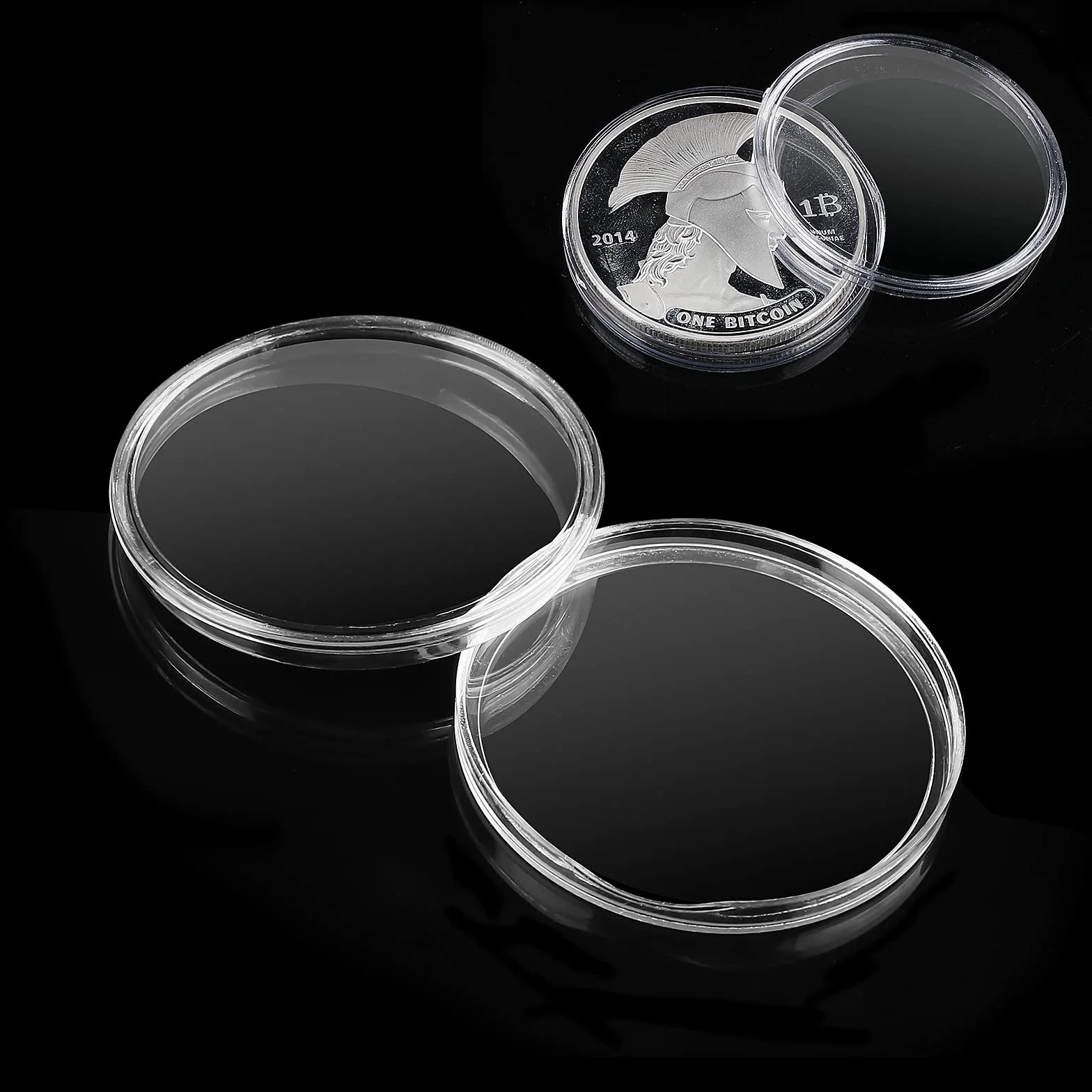Prasacco 20 szt. 40 mm kapsułki na monety przezroczyste plastikowe uchwyty na monety etui na monety do zbierania monet