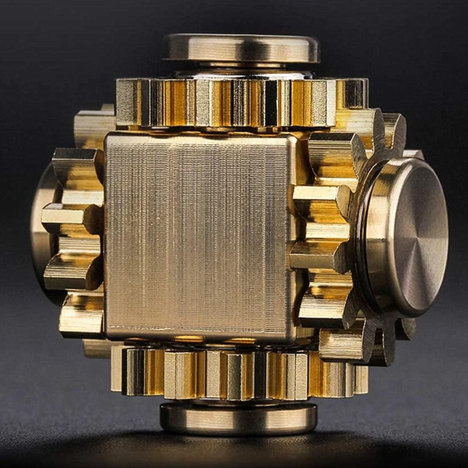 Mini Gear Spinner ze stopu metalu, wykonany z czystego mosiądzu, stopu metalu, zabawka do skupienia palców, redukcja stresu, prezent