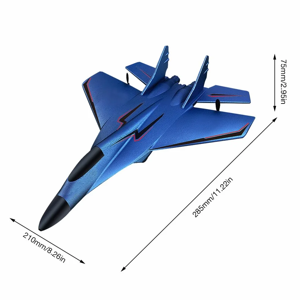 Samolot RC 2CH zdalnie sterowany z 2,4 GHz, światło LED, pilot zdalnego sterowania, zabawka do styropianu i ładowanie przez USB
