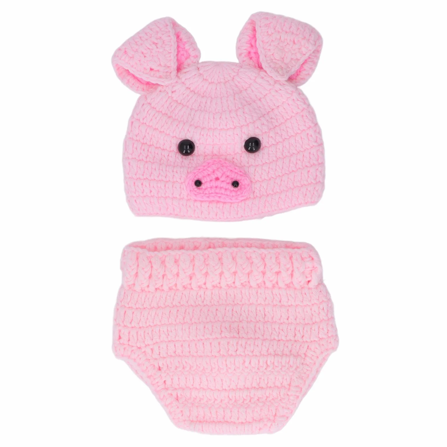 Alomejor Kostiumy dla Dzieci, Rekwizyty Fotograficzne z Wełnianych Wygodne i Zwierzęce Kostiumy na Halloween dla Noworodków Sesje Zdjęciowe (PINK)