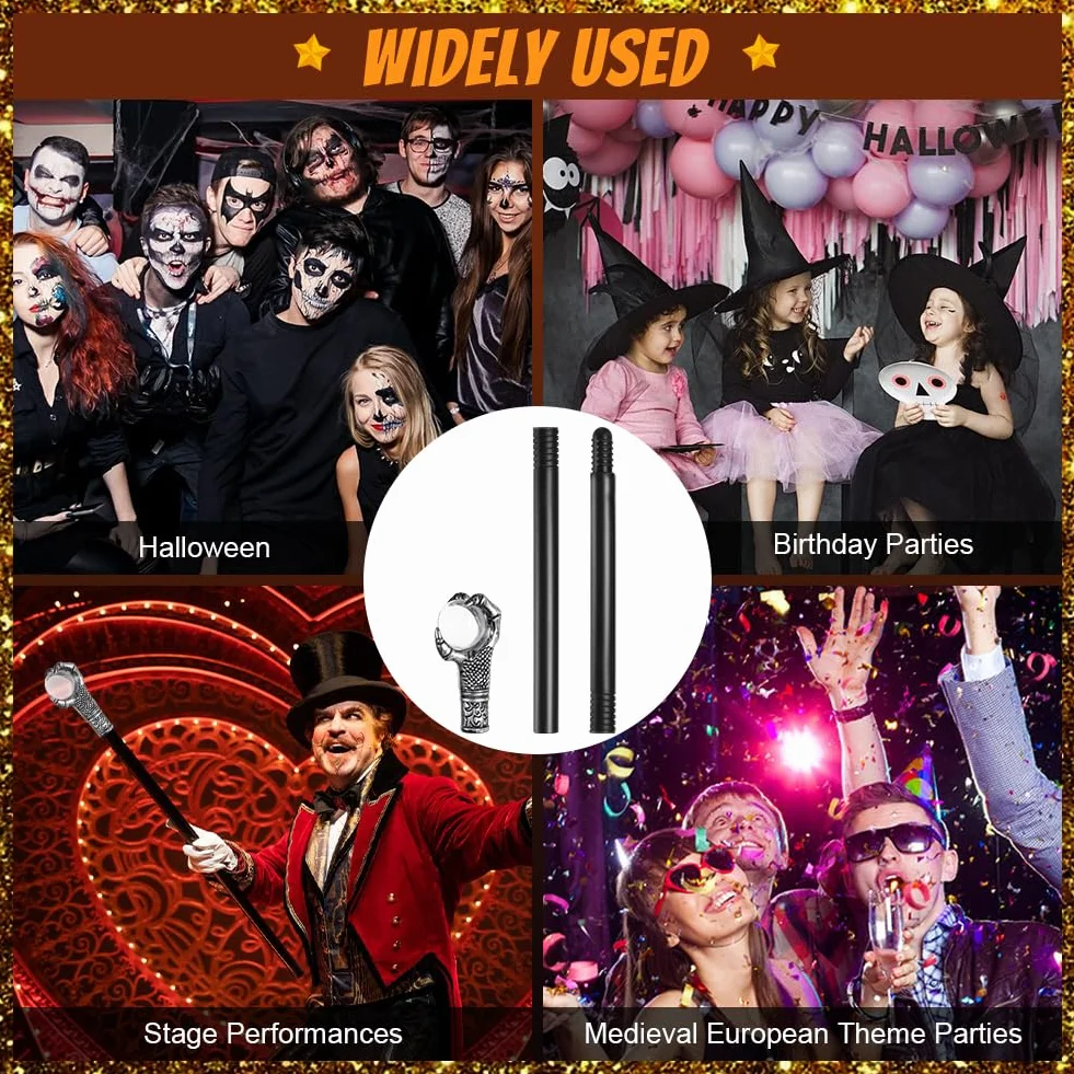 AUYAO Halloween pazur piłka trzcina rekwizyt kij dla dzieci królewski król berło zabawka srebrny pazur piłka różdżka dorośli pazur piłka laska kij personel do przebierania się wydarzeń tematycznych