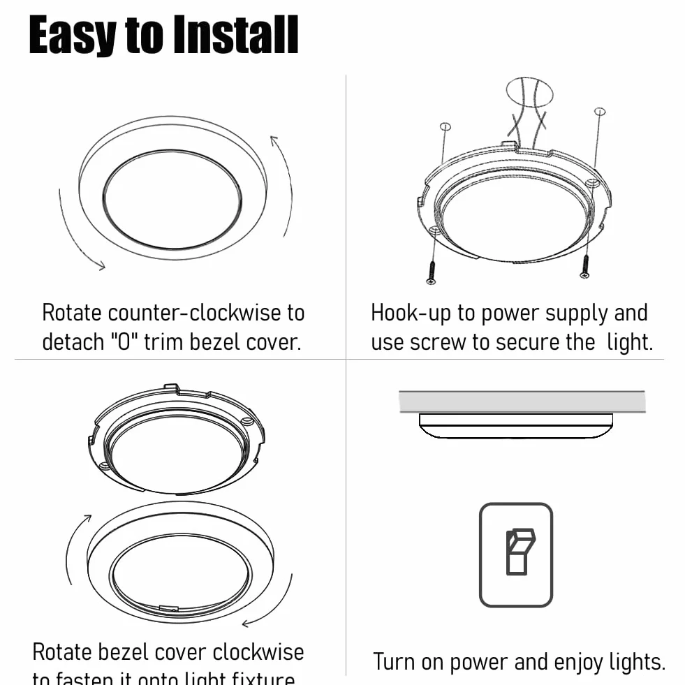 acegoo Lampa sufitowa LED 12 V do kampera, 235lm DC 12 V, chromowana, ściemniana, do ciężarówki, przyczepy, kuchni, furgonetki, PC (Chrome, 5000K)