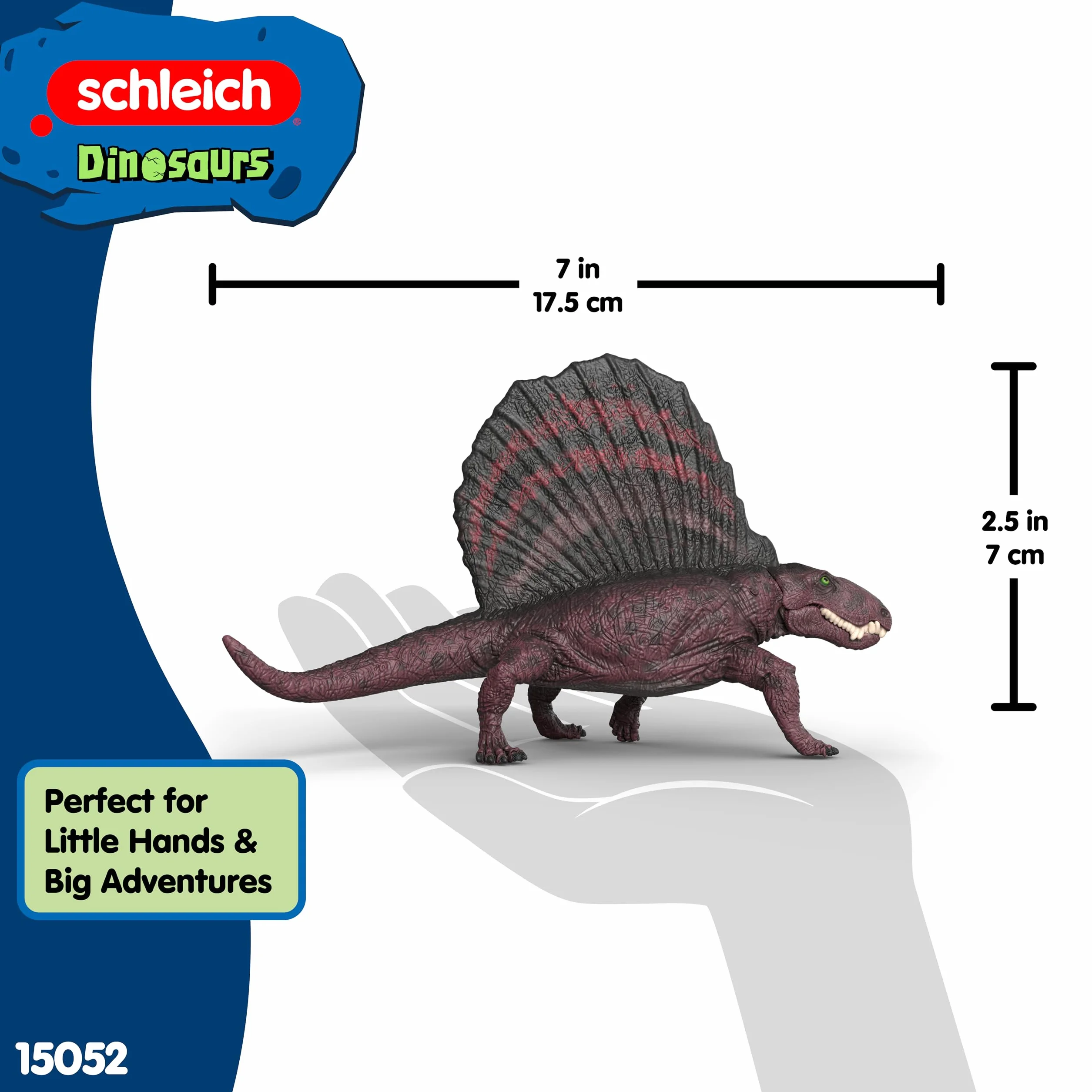 schleich DINOSAURS | Dimetrodon 15052 | Dino z ruchomą szczęką | Kolekcjonerskie zabawki dinozaurów | Prezent dla dziewczynek i chłopców | Zabawki dinozaurów od 3 lat | 18 x 10 x 7 cm