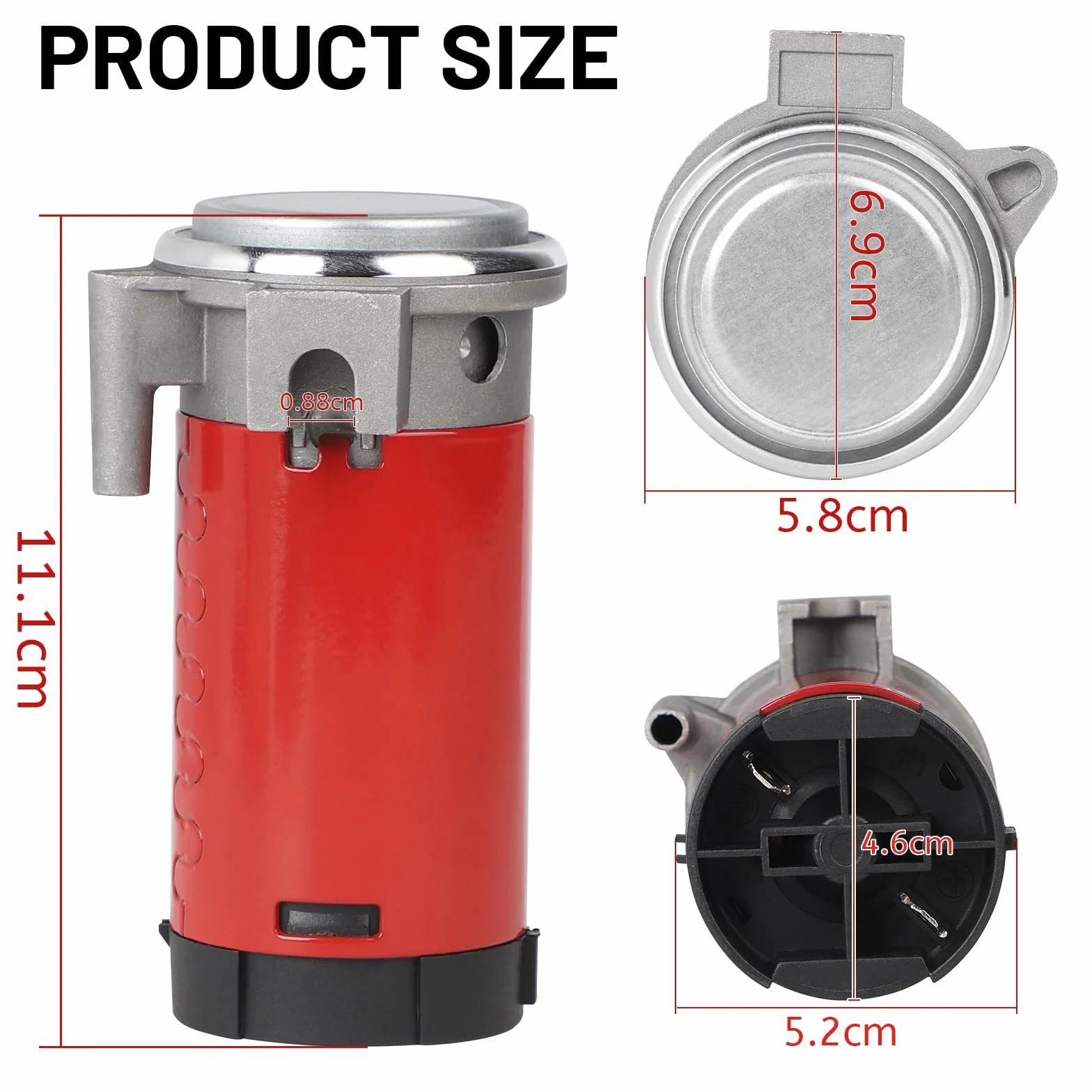 LALAGO 12V kompresor powietrza 150DB, uniwersalny klakson pneumatyczny do samochodu, mini zestaw pompy powietrza czerwony, kompresor do klaksona samochodowego z elektromagnesem do akcesoriów