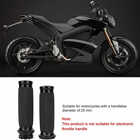 Chwyty kierownicy Suuonee, 1 para uniwersalnych manetek motocyklowych 25 mm Aluminium + guma antypo?lizgowa [srebrna]