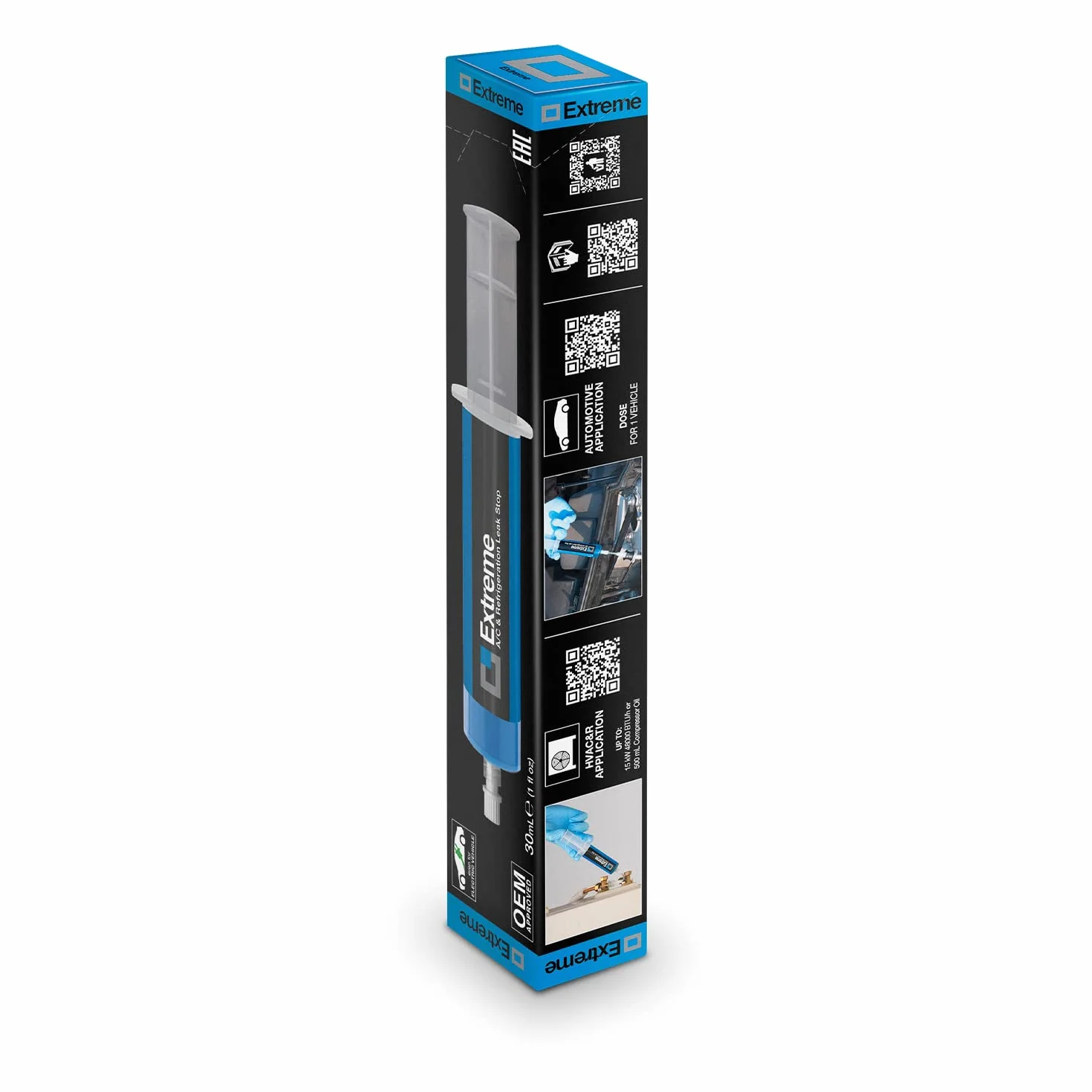 ERRECOM Extreme – 30 ml, Uszczelniacz do Samochodowych Układów Klimatyzacji z Czynnikiem Chłodniczym R134a, zawiera Adapter do Zaworu Niskiego Ciśnienia R134a