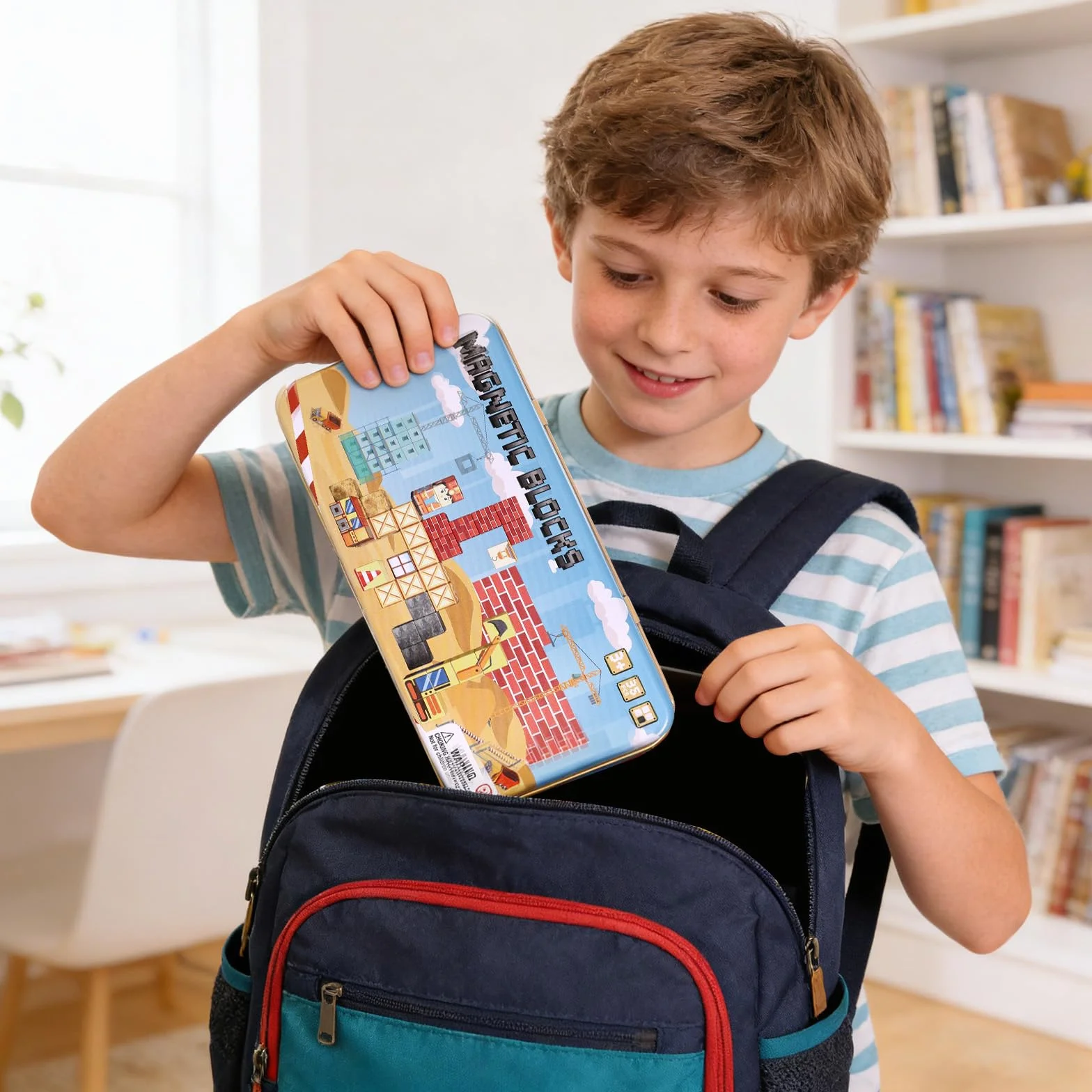 35Pcs Magnetyczne Klocki Podróżne, Mini Magnetyczne Kostki Konstrukcyjne Edukacyjne Zabawki Nauki z Przenośnym Etui Przechowywania dla Dzieci Maluchów Chłopców Dziewczynek Prezent Budowlanej