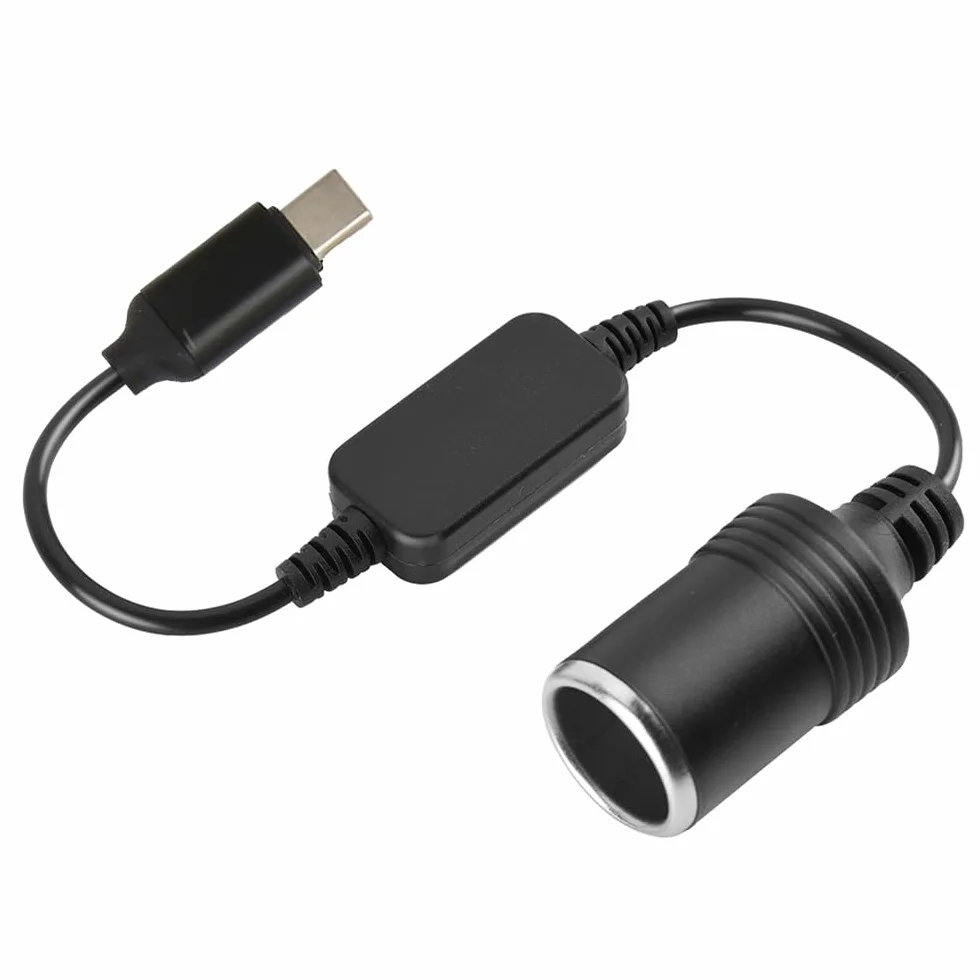 Gniazdo Zapalniczki Samochodowej 5V USB C Męski na 12V żeński Konwerter Zasilacza 11.8in