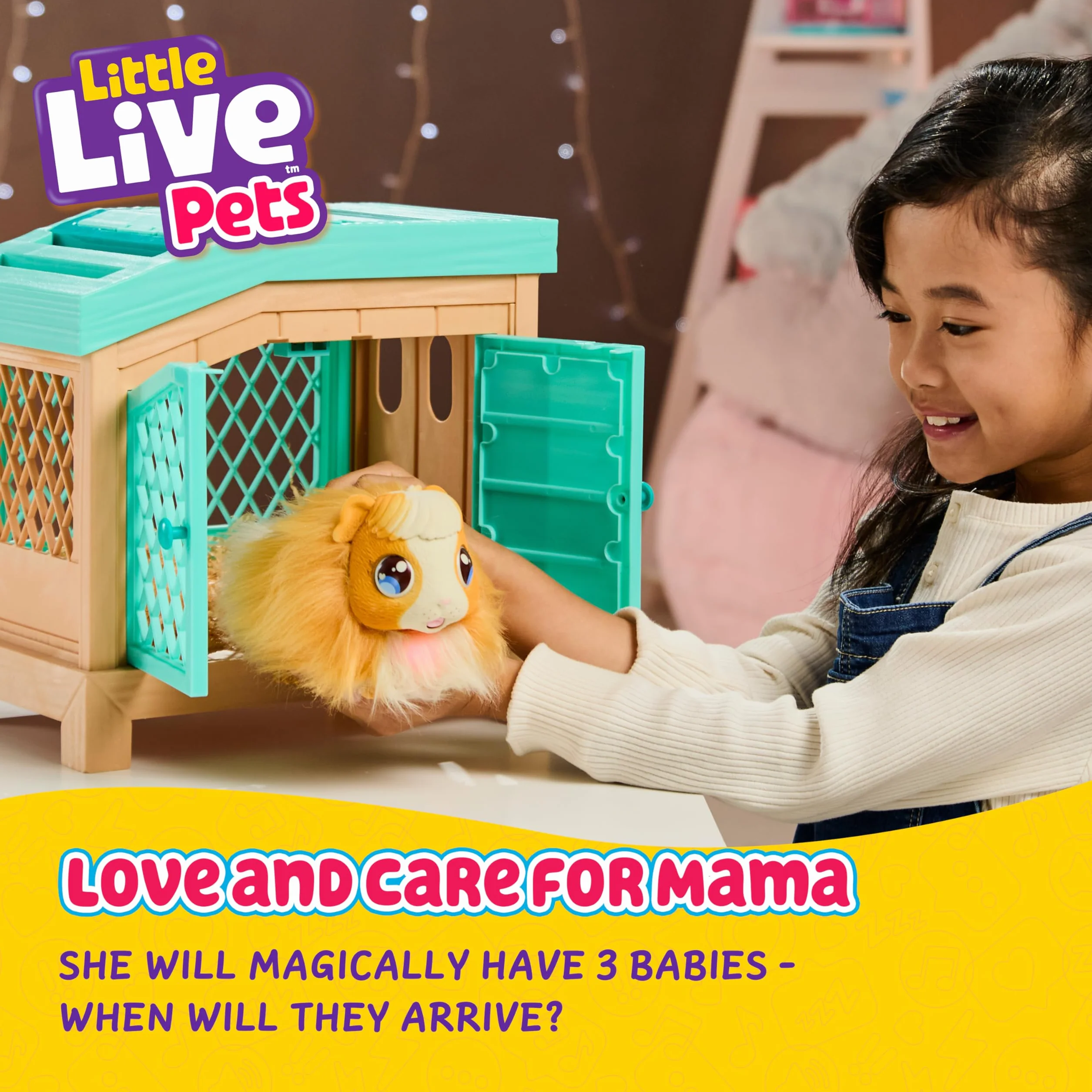 Little Live Pets - Mama Suprise Hamster Playset - 1 Mama, 3 Babies - Interactive Toy.
