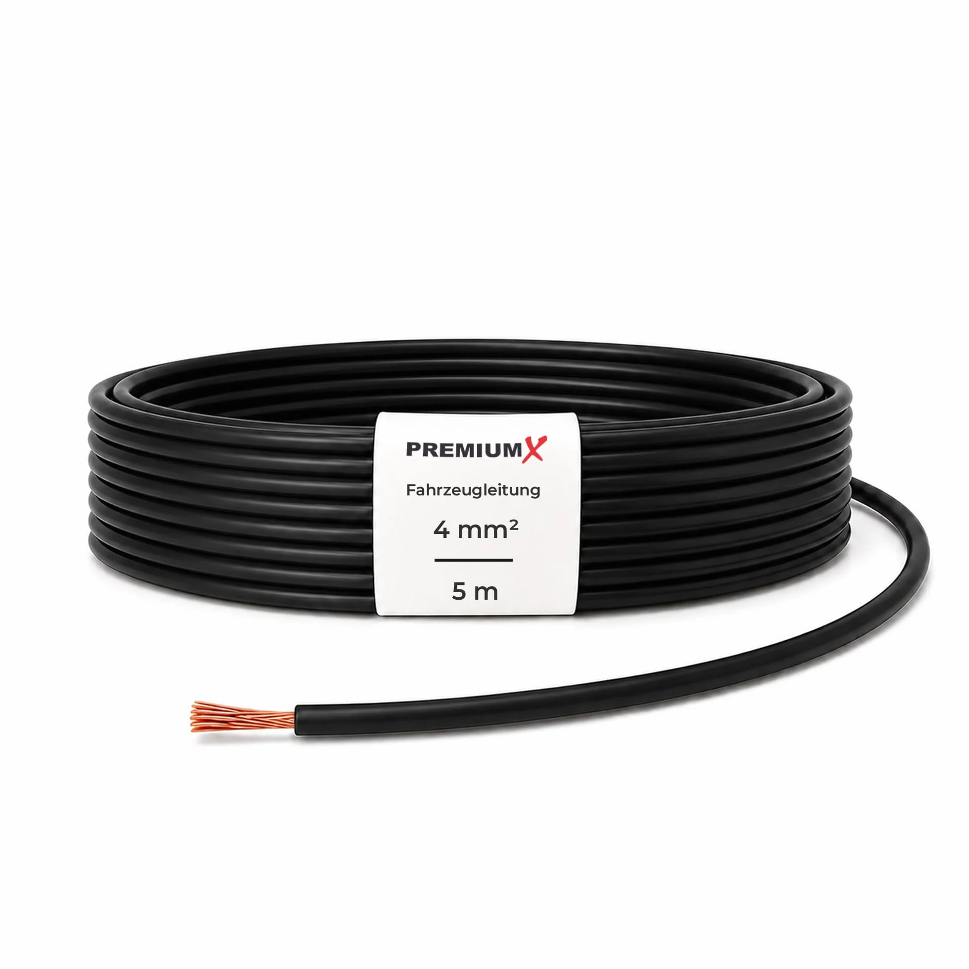 Przewód samochodowy FLRY-B 4 mm² 5 m czarny elastyczny kabel do pojazdów motocykli przyczep
