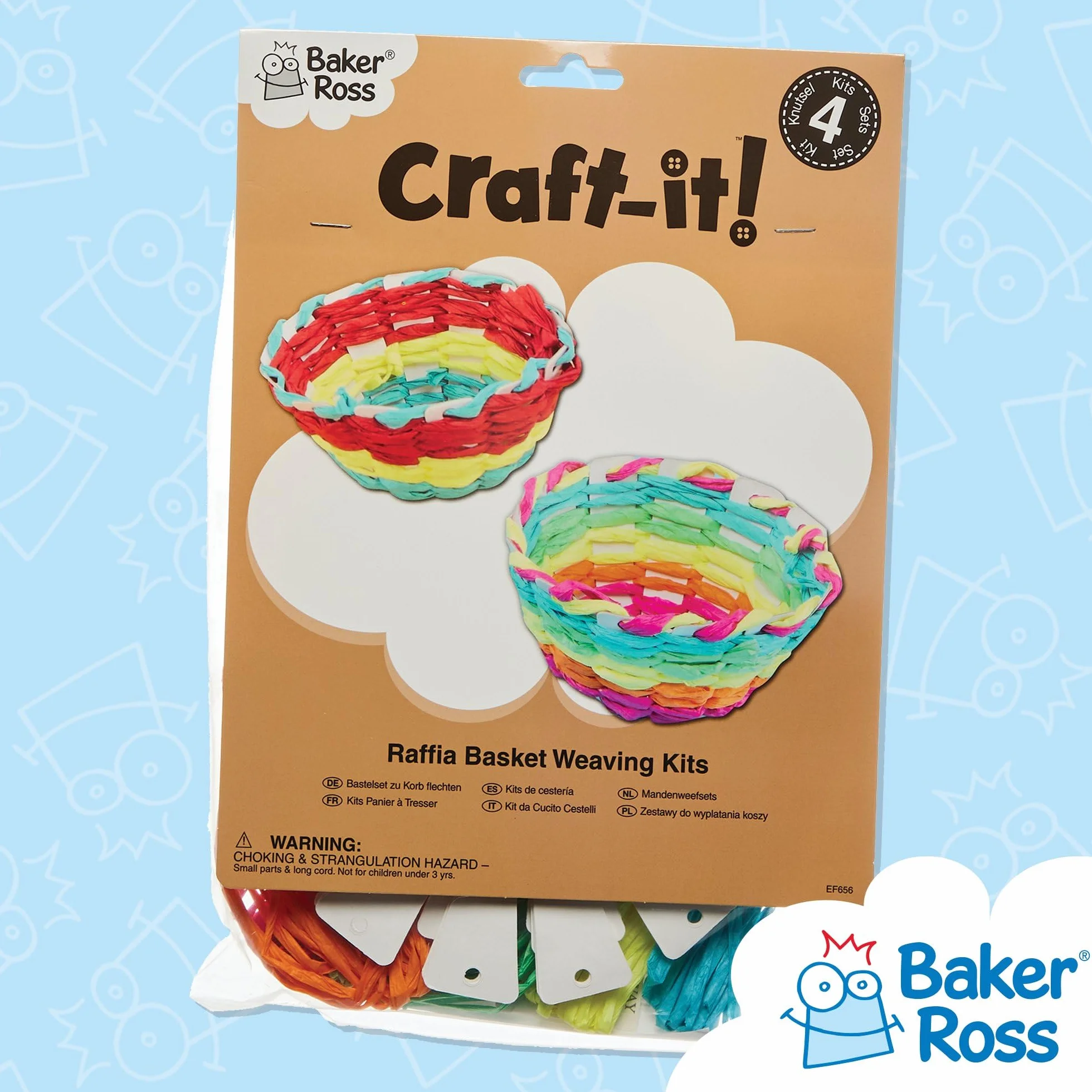 Baker Ross Zestaw splotów, różne kolory, 10 cm, plastik, zestaw 4 szt