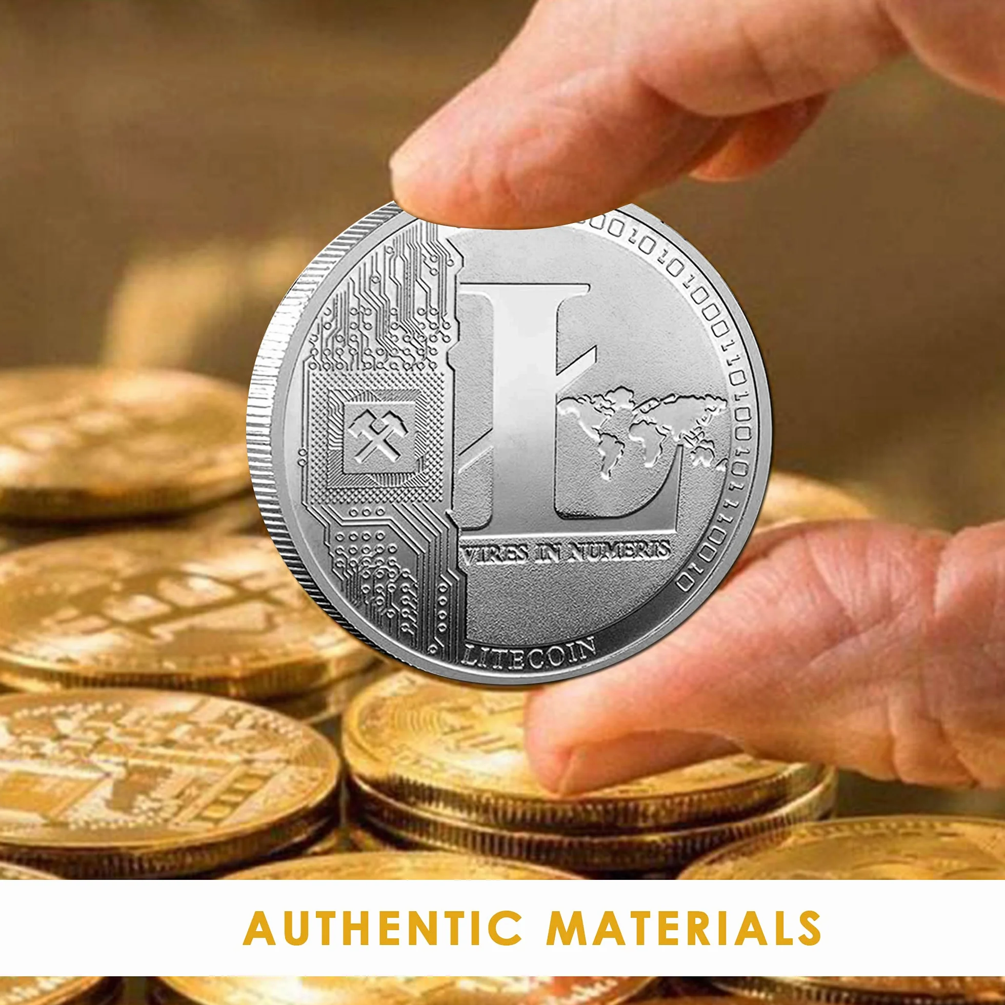 Krisler Bitcoin Coin Collector Zestaw upominkowy do fizycznej kryptowaluty | Bitcoin (BTC), Ethereum (ETH), Litecoin (LTC), Ripple (XRP), EOS (EOS), Dogecoin (Doge), Gold i Silver (6 paczek)