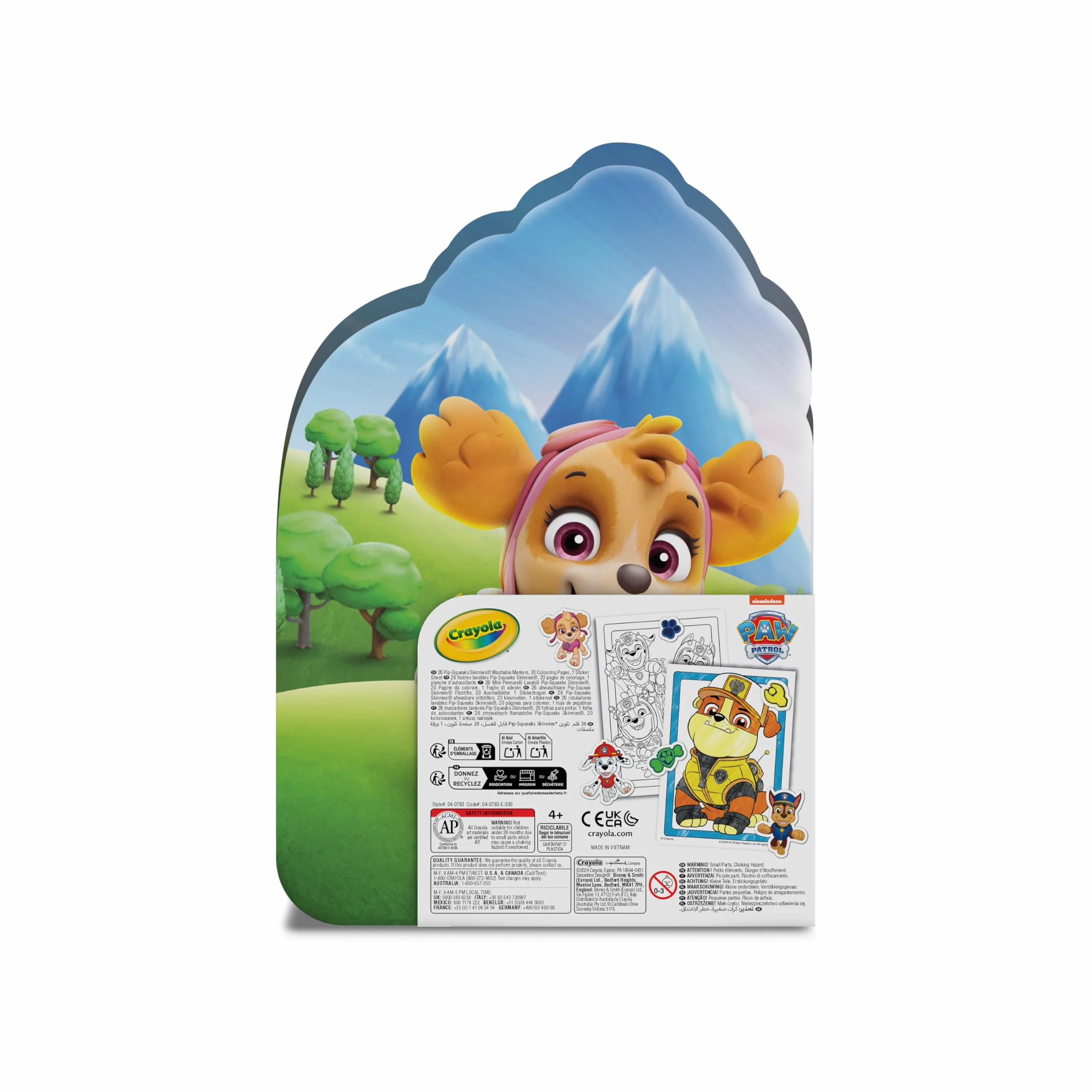 Crayola - Walizka artystyczna z naklejkami Paw Patrol, zestaw zawierający flamastry, strony do kolorowania, naklejki, 45 elementów, kreatywny prezent dla dzieci od lat 5, 04-0783